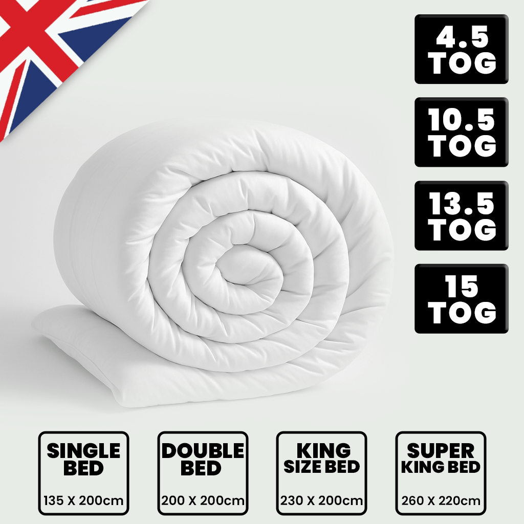 hypoallergenic   duvets breathable hollowfibre filled duvet   cover 4 5 tog   tog 13 5 tog 15 tog