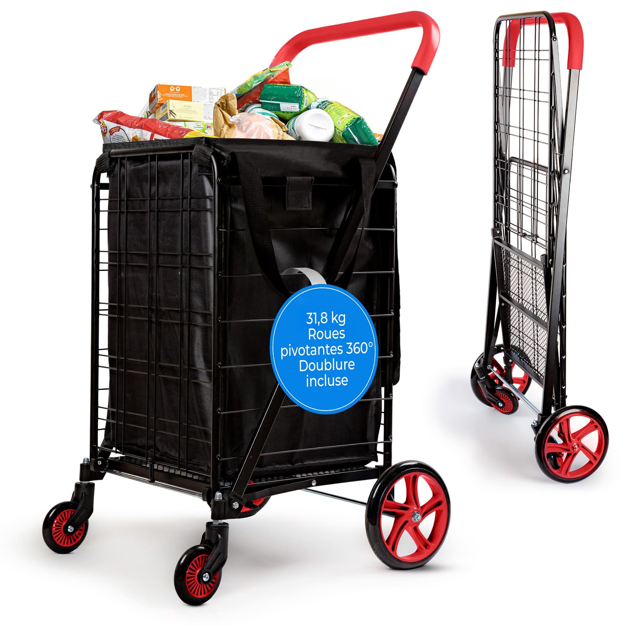 Image of Shopping Trolley - Wine Cart - Foldable Shopping Cart - Shopping Bag With Wheels - 360° Rotating Wheels - 50 Kg Capacity - For Shopping, Laundry, Luggage
