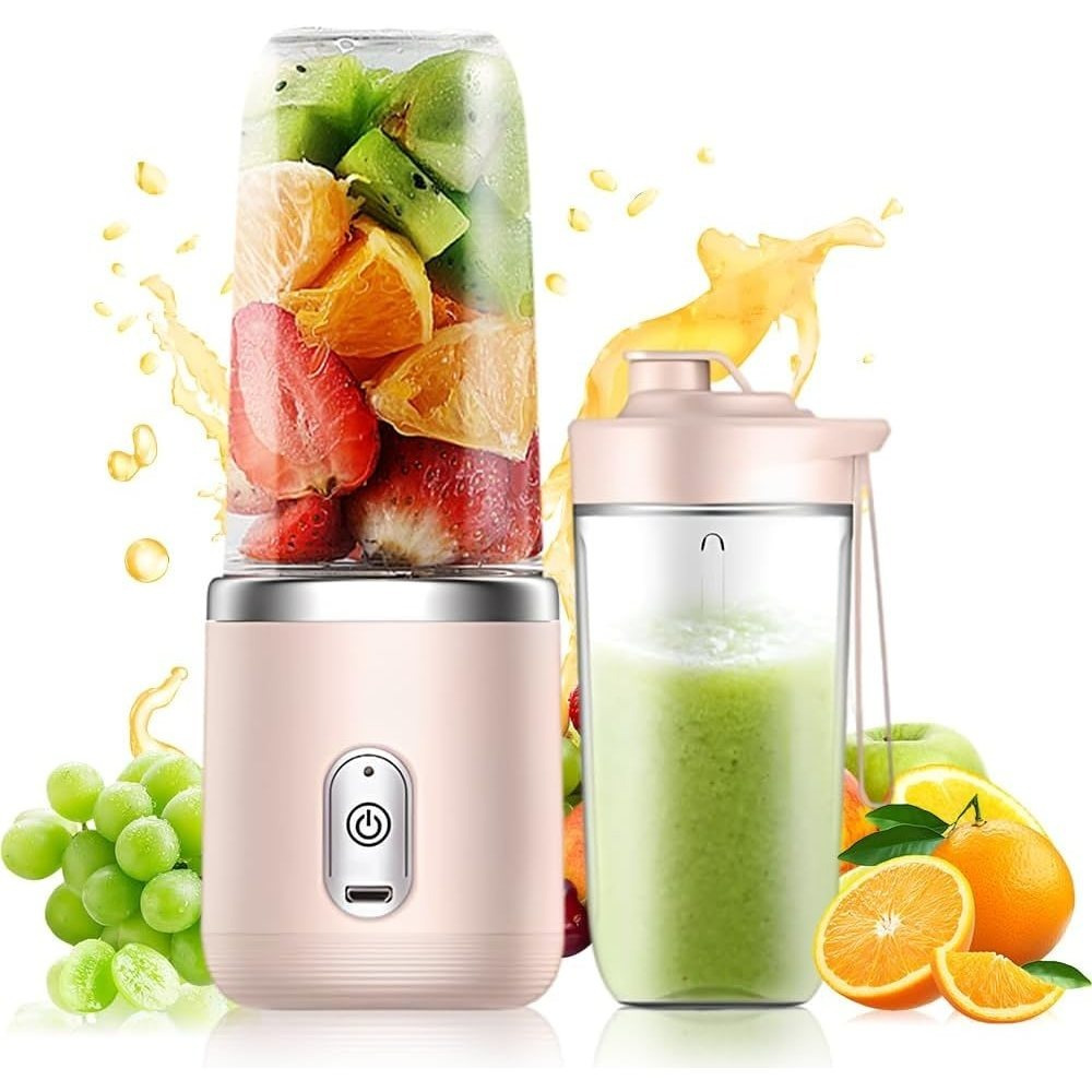 Portable Usb-rechargeable Juicer Cup With 2 Cups- Multifunctional Electric Blender For Smoothies, Ice & - Ideal Christmas & Halloween Gift, Best For Christmas