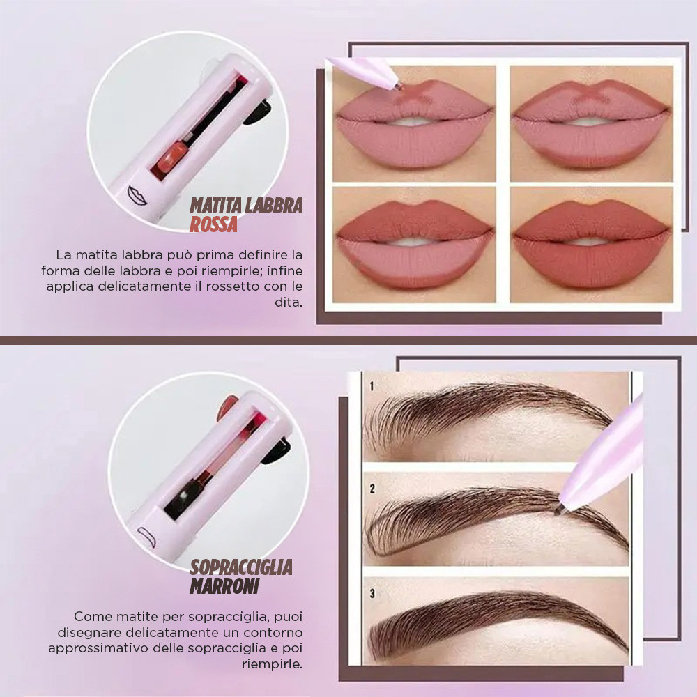 4 in 1 multifunctional makeup pen lip eye eyebrow and eyeliner pencil Product details 4