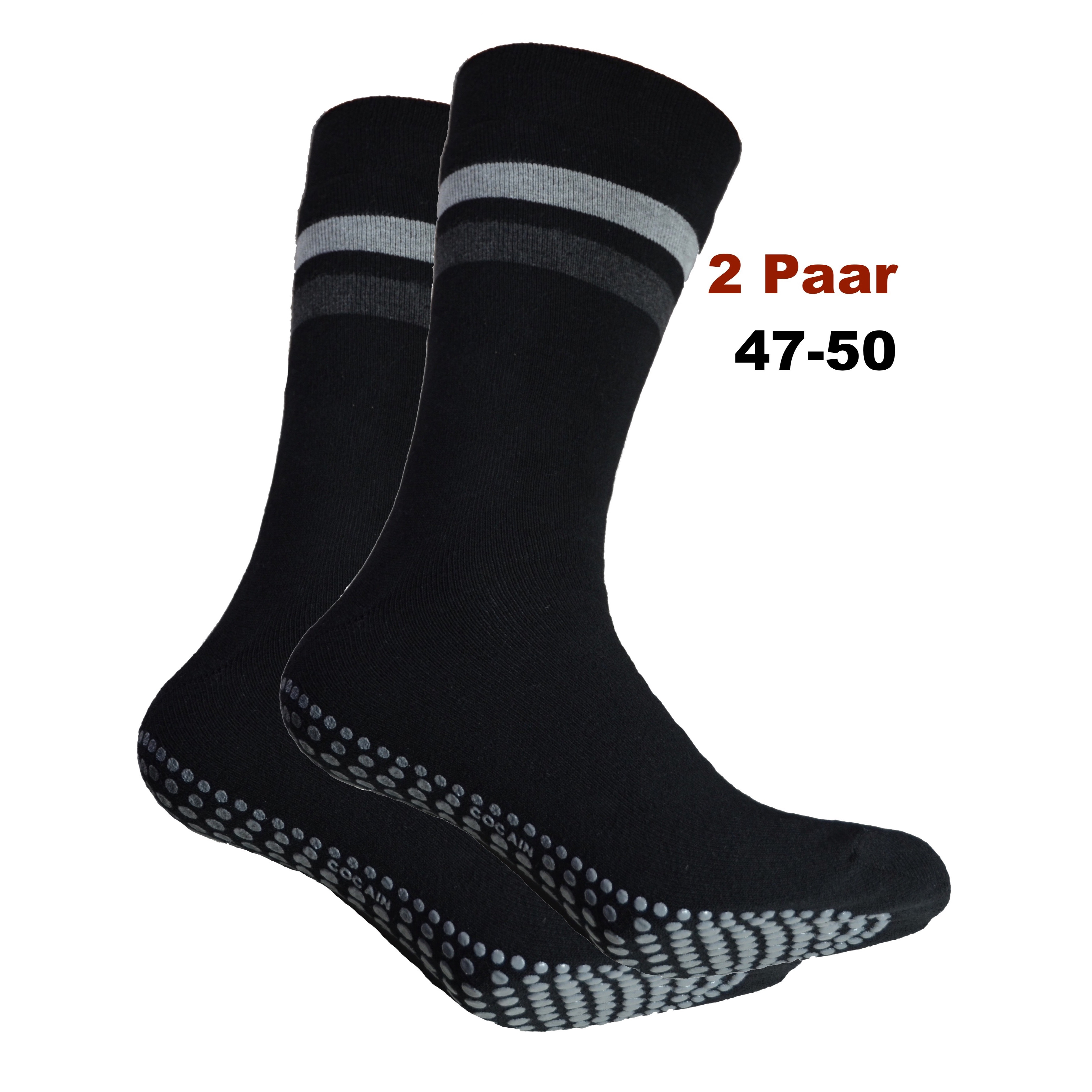 Image of Of Anti-slip Socks | Size 47-50 | Unisex | Women's & Men's Socks | Abs Dots Without Rubber | Stop Socks | Sports Socks | Black | Blue | | Leisure | Home Socks | Yoga | Pilates | | Unisex