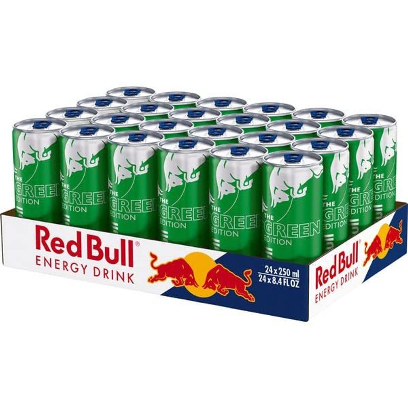 Red Bull Energy Drink Green Edition - 24-pack Cans - Cactus Fruit Flavored Beverage, Disposable (24 X 250 Ml)