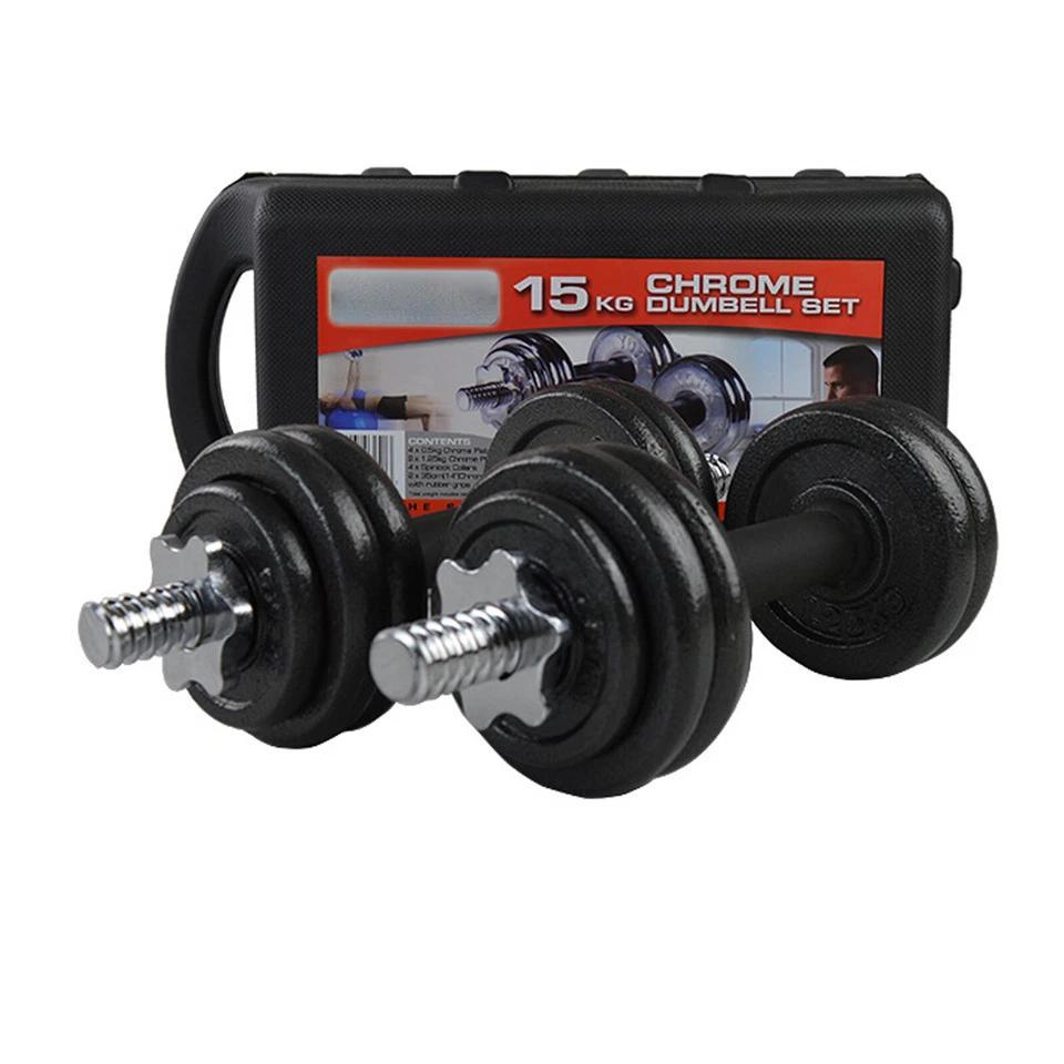 TEMU 15kg Cast Iron Adjustable Dumbbells Pair Weight Barbell Set Men Women Dumbbells