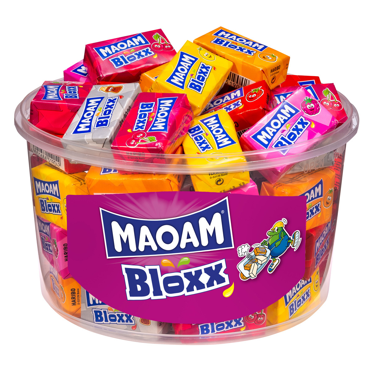 Image of Haribo Gmbh & Co. Kg Maoam Bloxx 50 Individually Wrapped Chewing Candies 6-pack Assorted 1100g