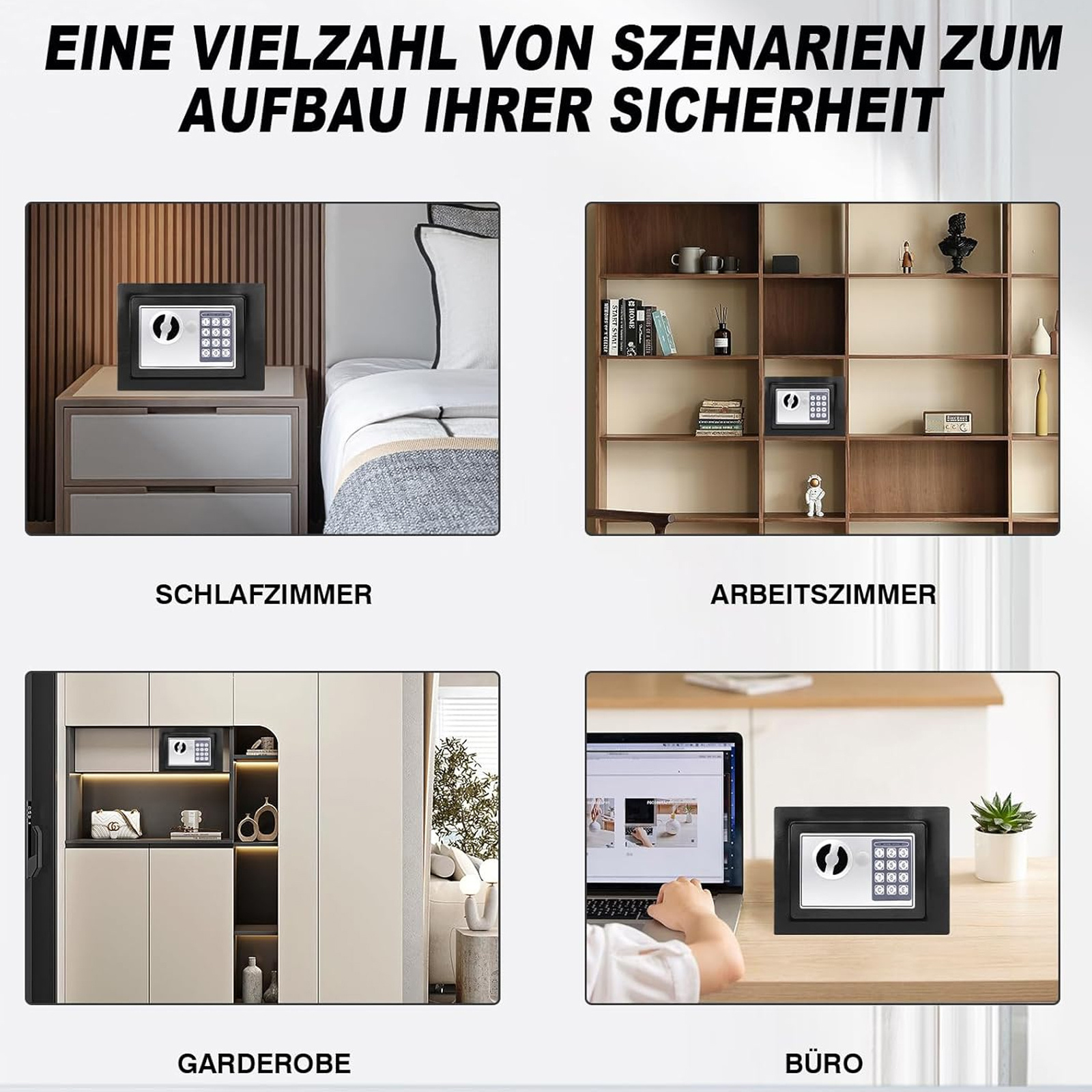 Digital Electronic Cash Money Safe Box Money Safety Wall Box Alloy Steel Safe High-Security Compact Household Cabinet Safes for Home/Business Cash Deposit Box Office Home Safe Password Key Anti-theft Safe Box