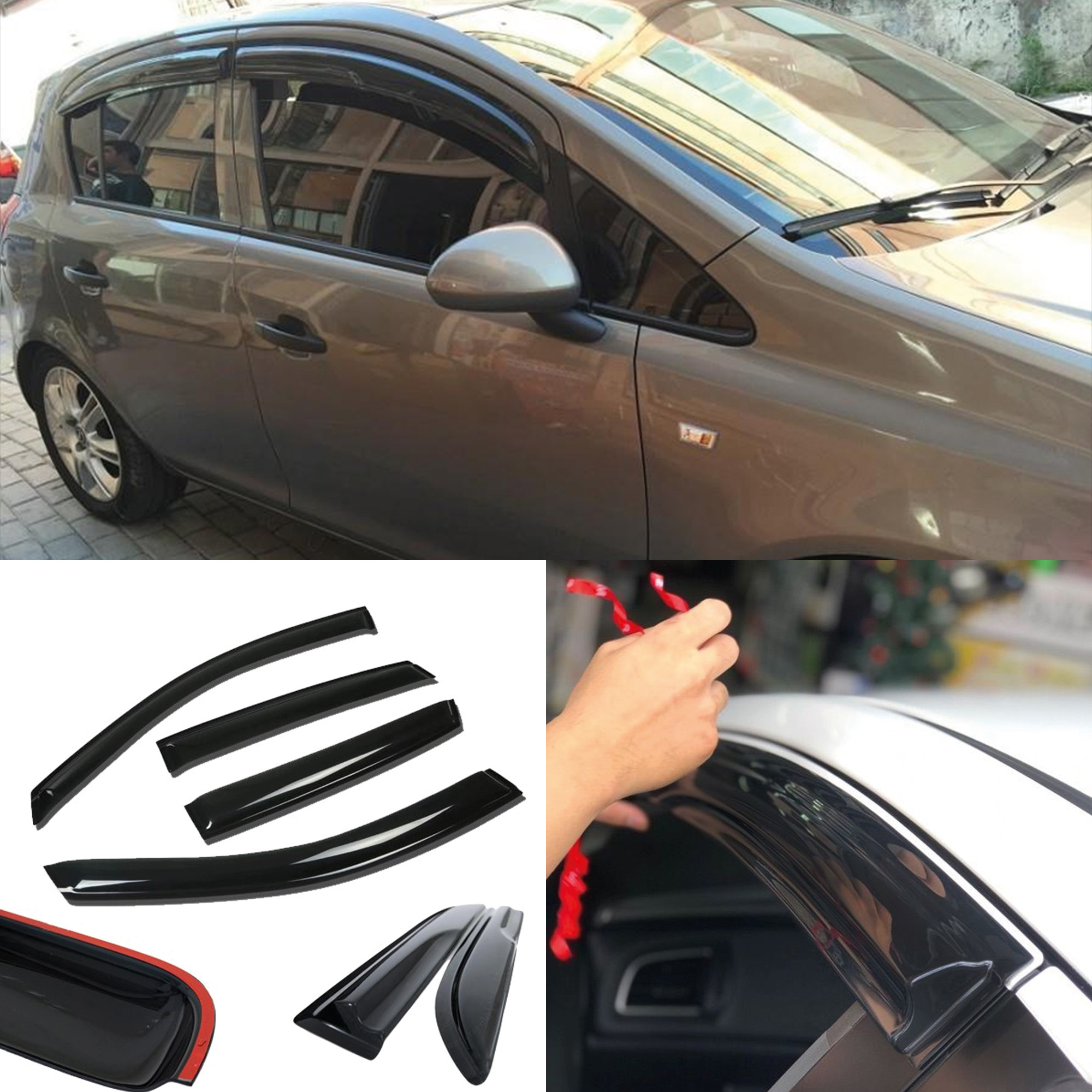 TEMU Window Visor For D 2006-2014 4pcs Cars Accessories Rain Guard Vent Wind Deflector Weathershield Moulding Trim Thickened Sun And Rain