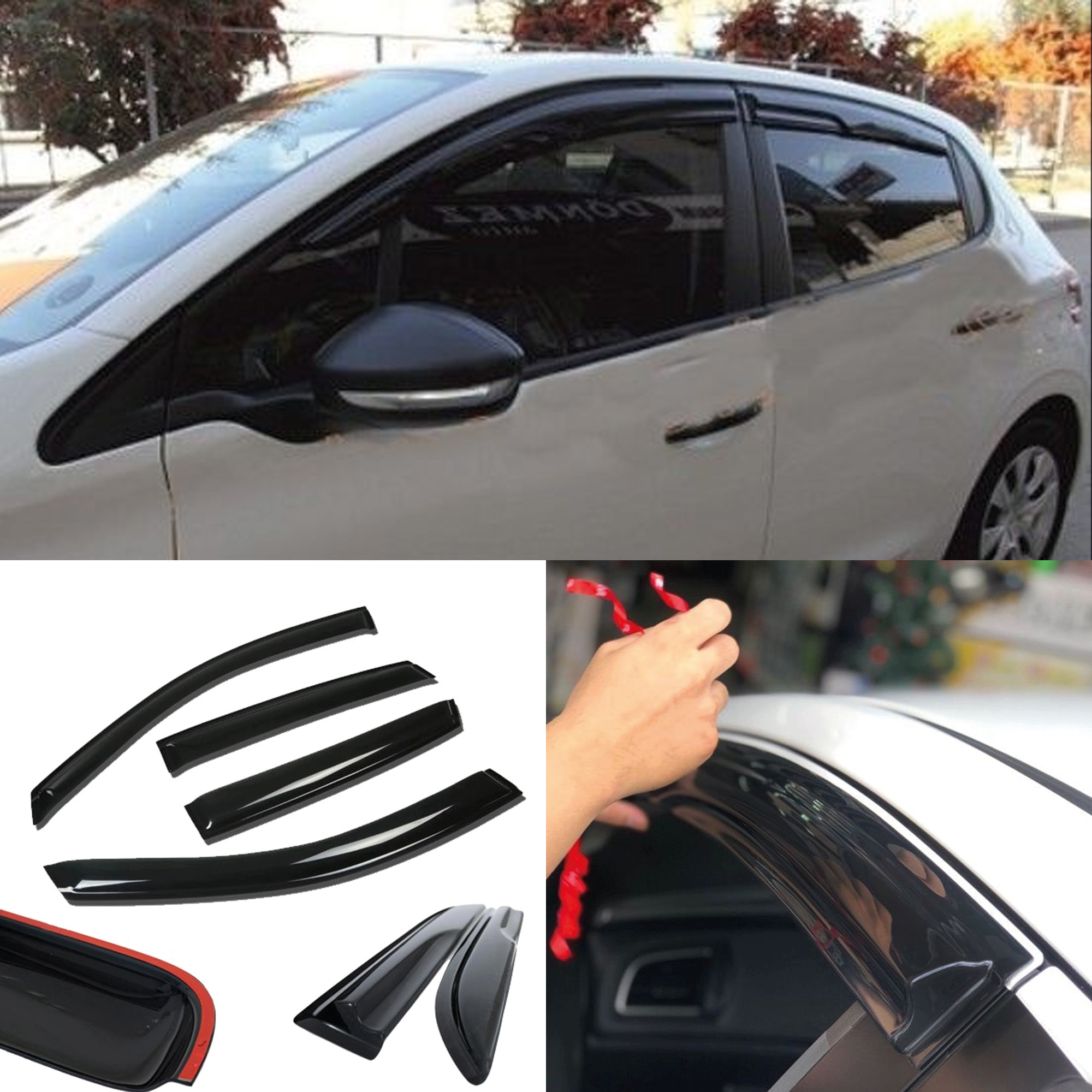 TEMU Window Visor For 2012-2020 4pcs Cars Accessories Rain Guard Vent Wind Deflector Weathershield Moulding Trim Thickened Sun And Rain