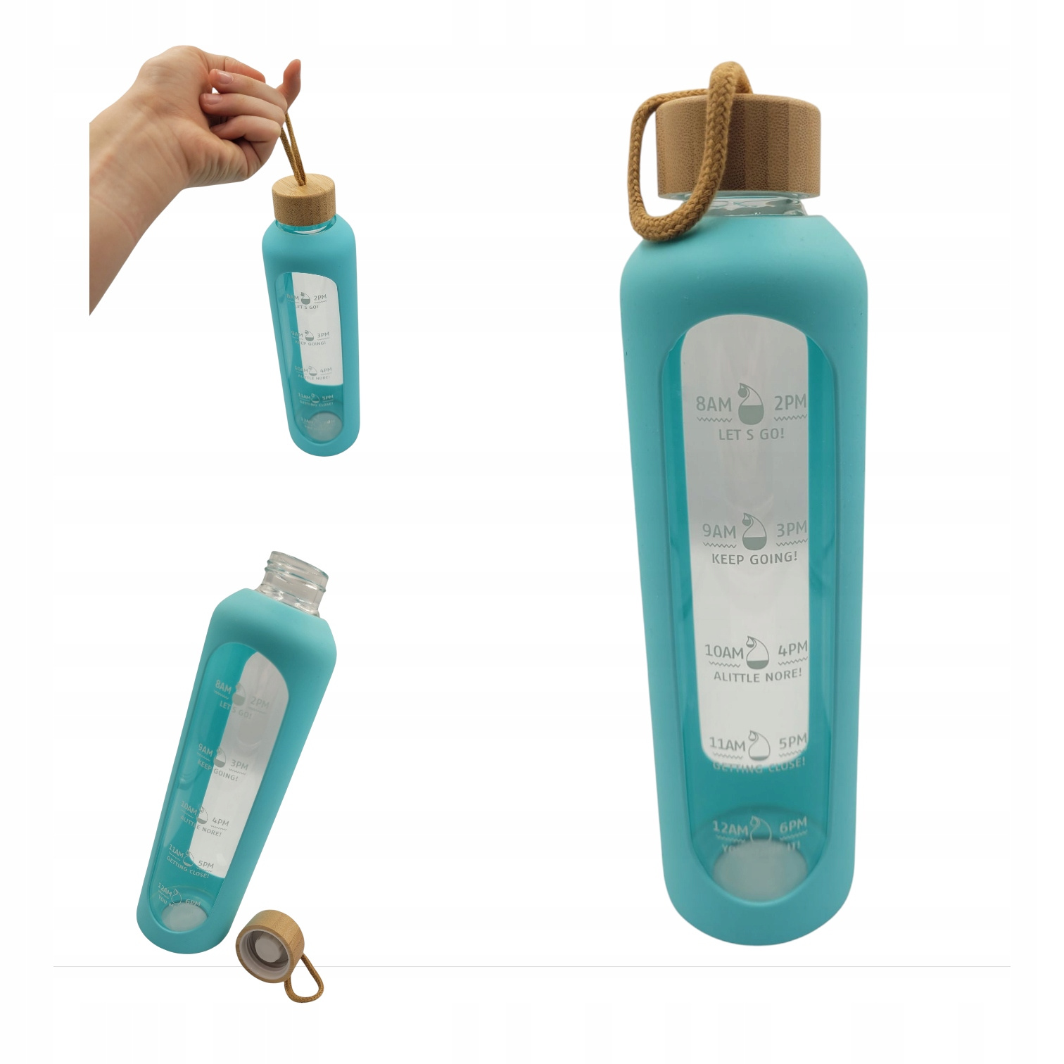 TEMU Une bouteille d'eau de 1L, bidon, shaker de motivation bleu marine, est une solution et pour un . Fabriquée en verre, avec un bouchon en bambou