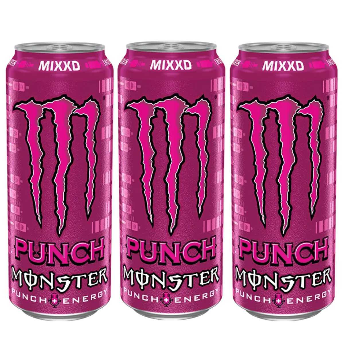 Monster Punch Energy Mixed Lightly Carbonated 500ml 3-pack