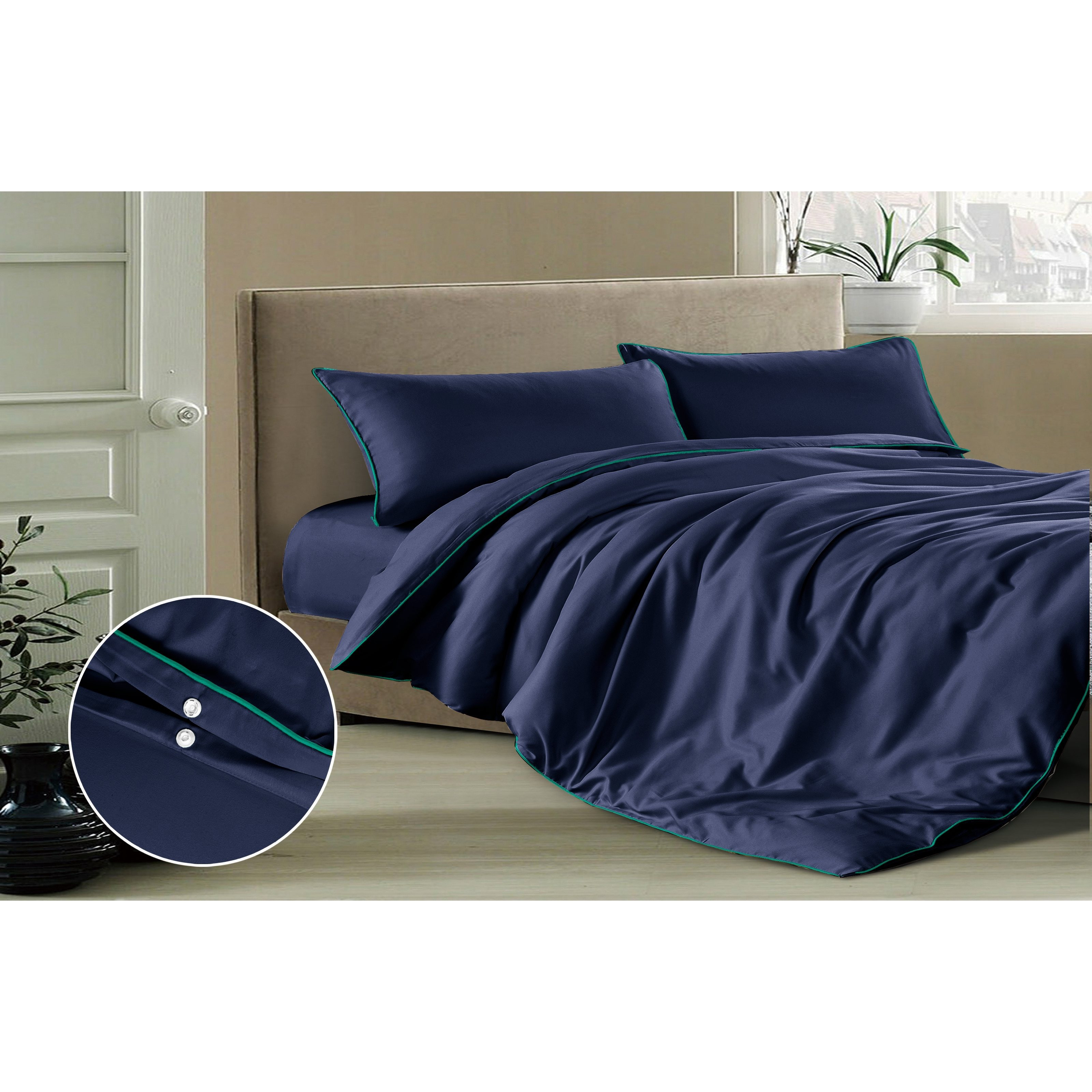 TEMU Ensemble de literie élégant dans une couleur tendance qui va révolutionner votre chambre ! comprend : 1 housse de couette + 2 taies d'oreiller (