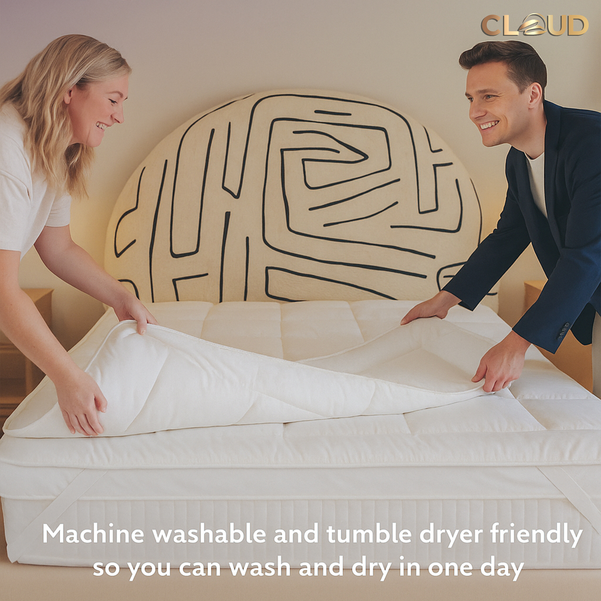 Microfiber Mattress Topper 4 Inch/10cm Heavy Fill Super Soft and Fluffy Single Double King Box Stitched Mattress Topper Extra Thick