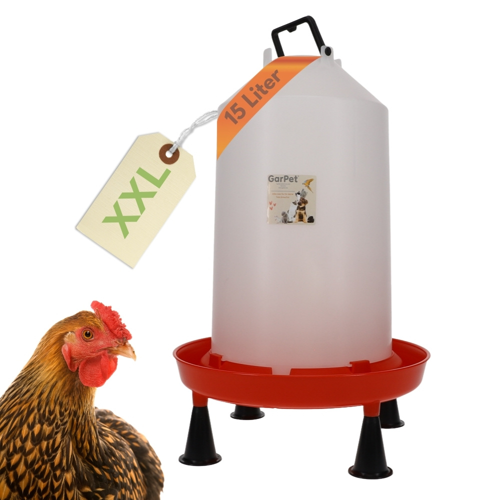 TEMU Xxl Chicken Drinkers With Stand Feet Chicken Accessories Poultry Xxl 15 Liter Water Chicken Automatic Water Feeder Chicken