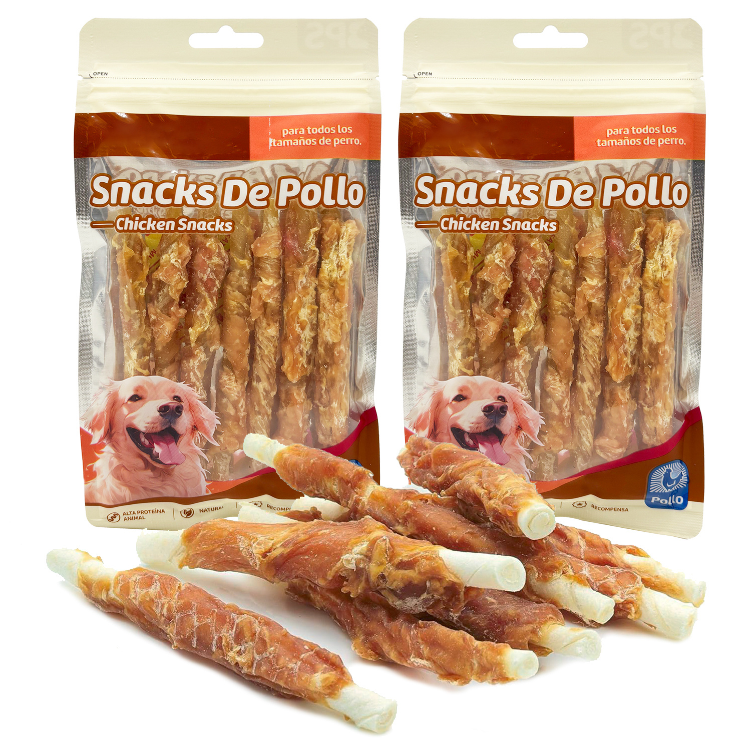 TEMU Snack Pollo Palitos para Perros Stick Fortalecedor de Dientes Stick Dental Dog Snack
