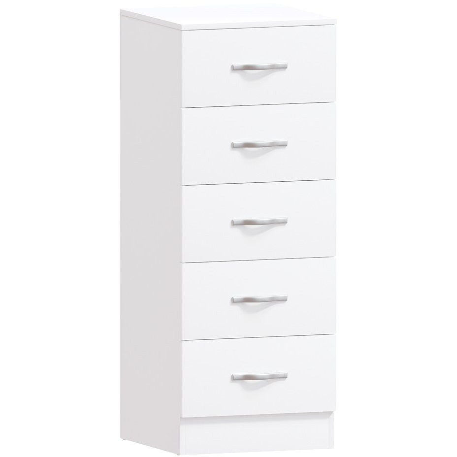 TEMU Vida Designs Tall Chest Of Drawers, Modern 5-drawer Chest Of Drawers Tall Narrow Dresser Storage Organizer With Drawers And Stainless Steel