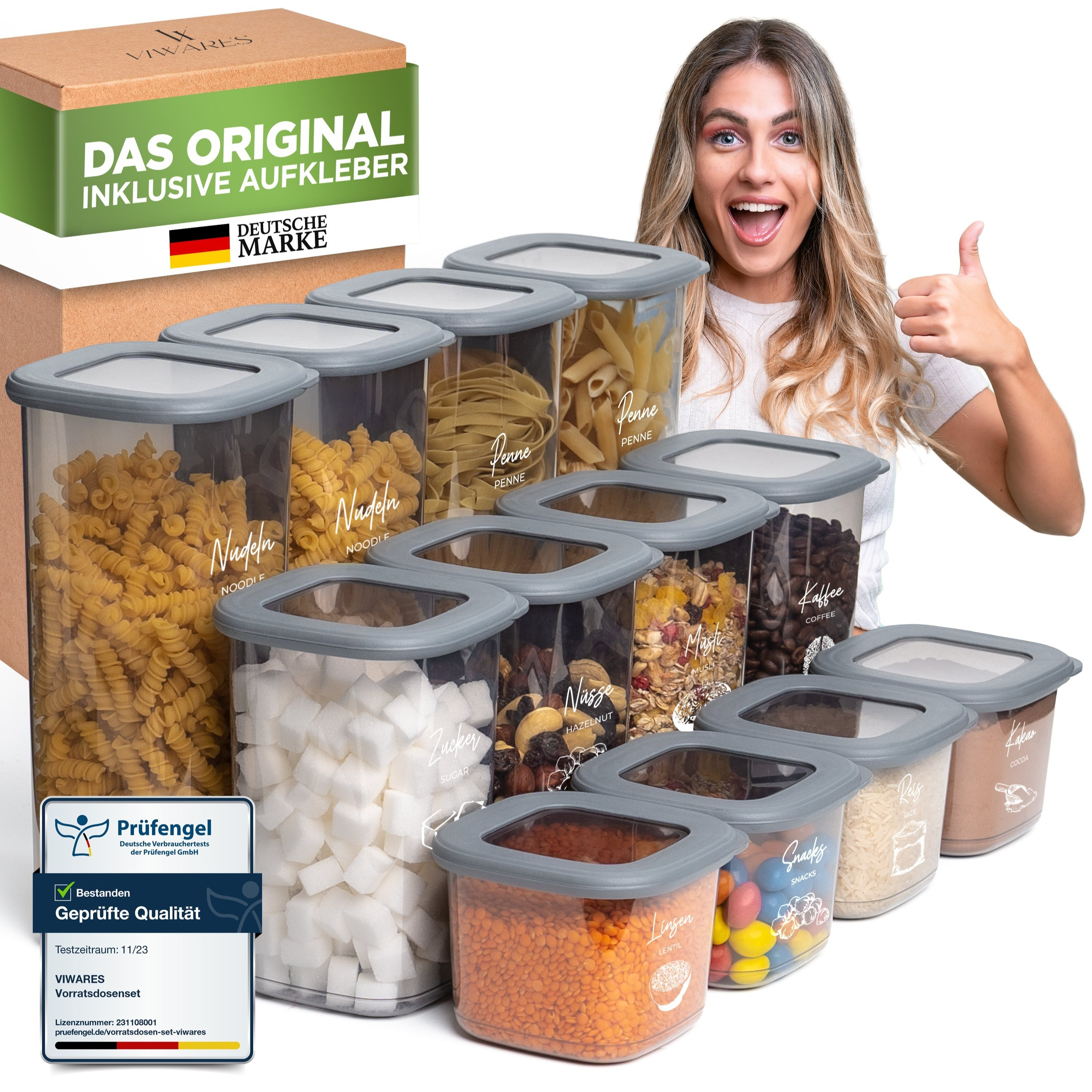 TEMU Viwares Airtight Storage Containers With Lids, 12-piece Set, Flour Storage Containers, Practical Kitchen Organizer, Food Storage Containers For
