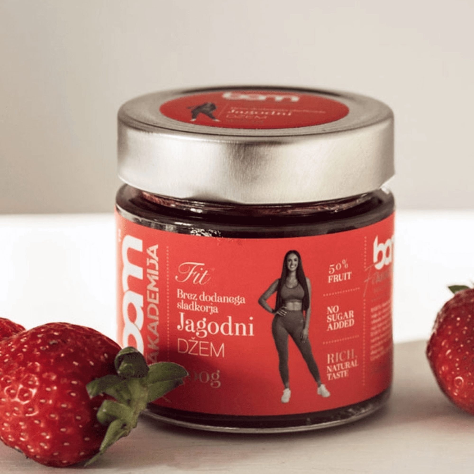 BAM Jagodova Marmelada 200 g Brez Dobilga Sladkorja â€“ Naravno Sladka, Brez Glutena, Brez Umetnih Barvil â€“ Za Sladice, Zajtrk, Prigrizke, Vega