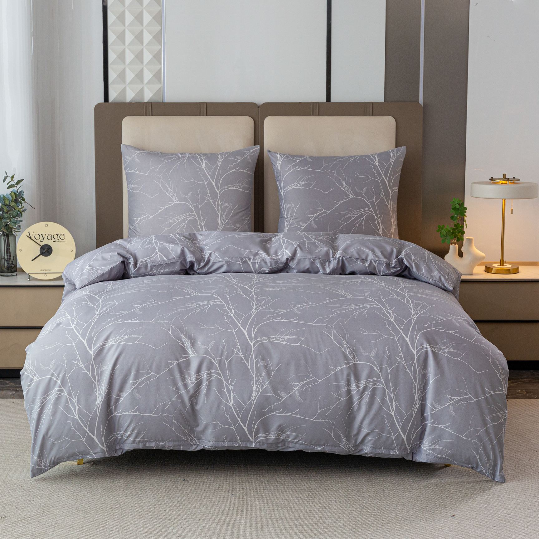 TEMU Ensemble de literie élégant dans une couleur tendance qui va révolutionner votre chambre ! comprend : 1 housse de couette + 2 taies d'oreiller (