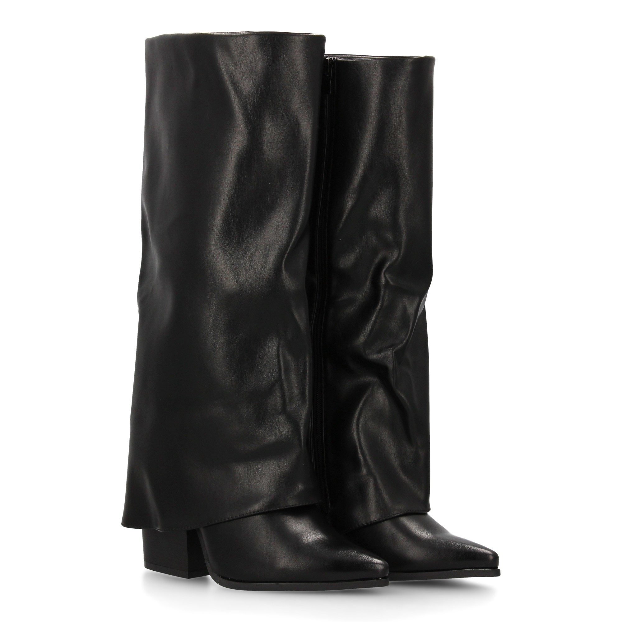 Image of High-heeled Shoe For Women With Featuring A Effect Finish, Elegant With A Fine Tip And A Low Wide Heel.