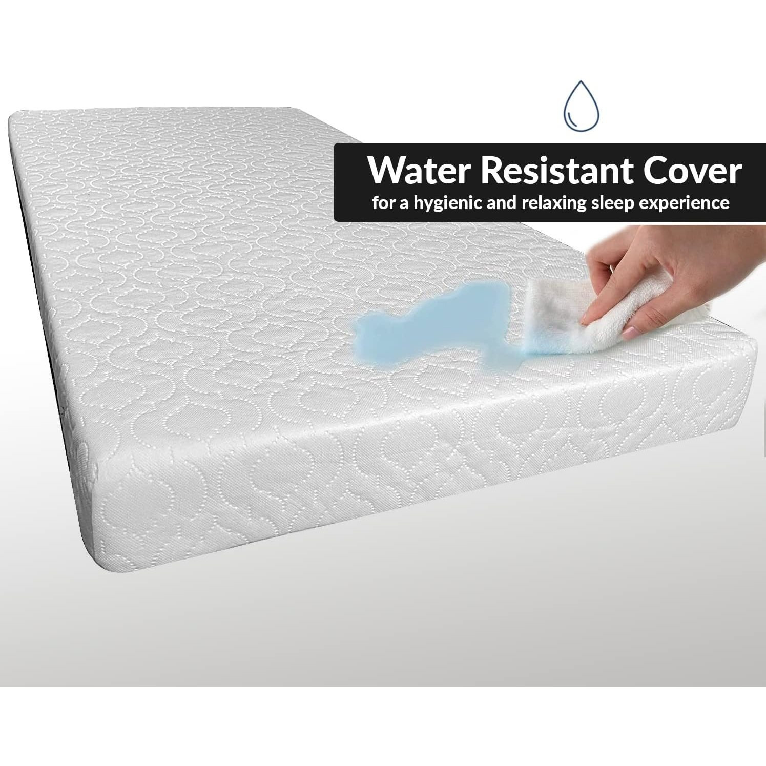 Cotbed Mattress 120 x 60 x 10 cm, Breathable & Zipped Cover