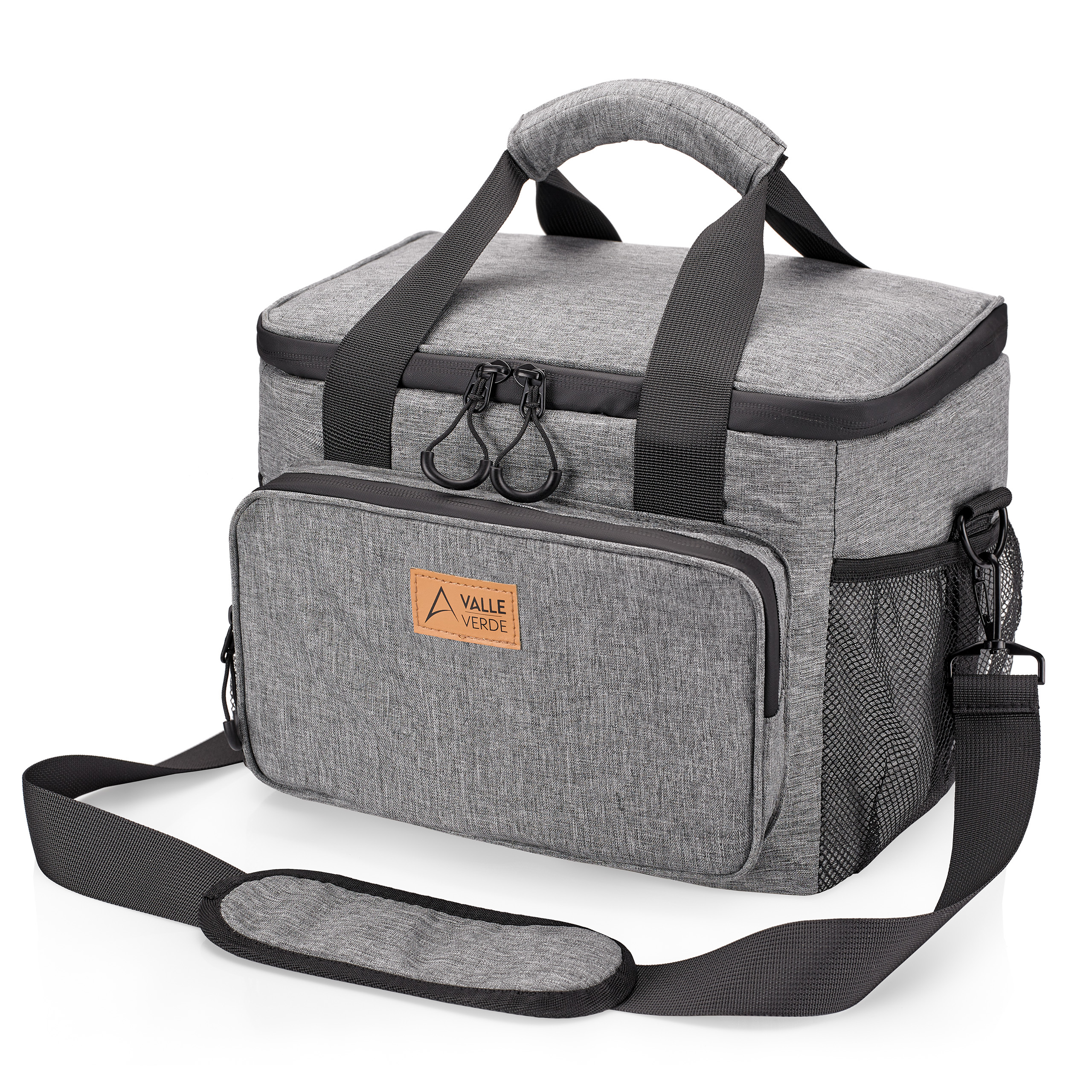 Verde Cooler Bag Insulated Thermal Tote Picnic Cooler Box - 4-layer Fabric, Leakproof & Insulated, Space- & Foldable, 2-way Zipper, Padded Handle - 15l, 20l, 30l - Gray, Blue, Black, Lime Green