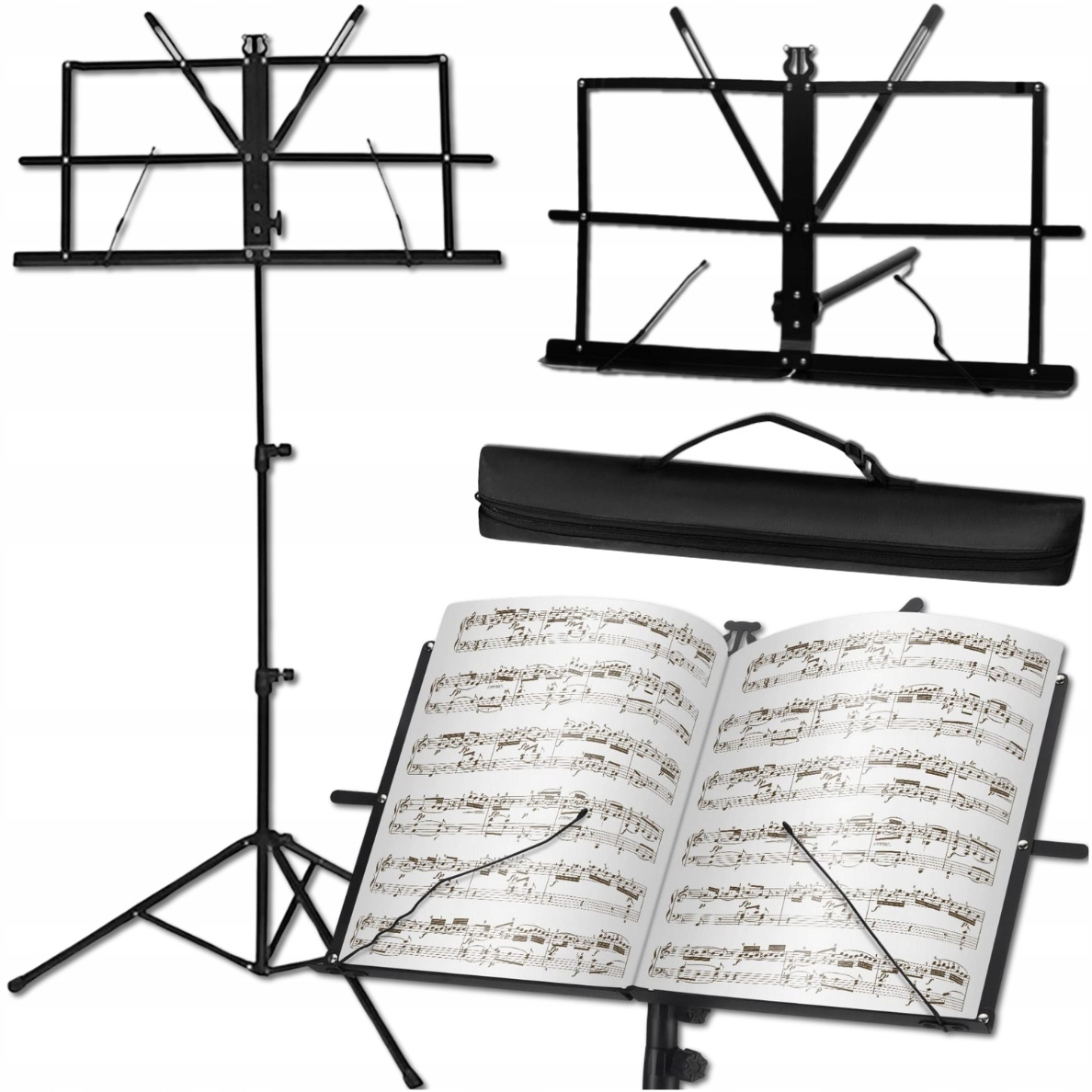 TEMU Adjustable Music Stand With Case, Folding Music Stand, Music Stand With Case, Adjustable Sheet Music Stand, Music Stand For Musicians, Folding