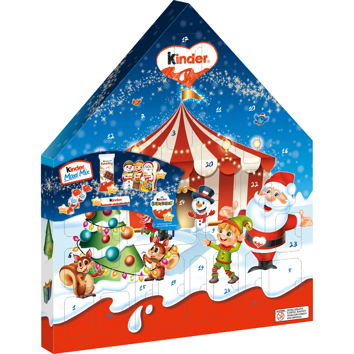 Image of Ferrero Kinder Maxi Mix Advent Calendar 24 Creations 351g 1-pack