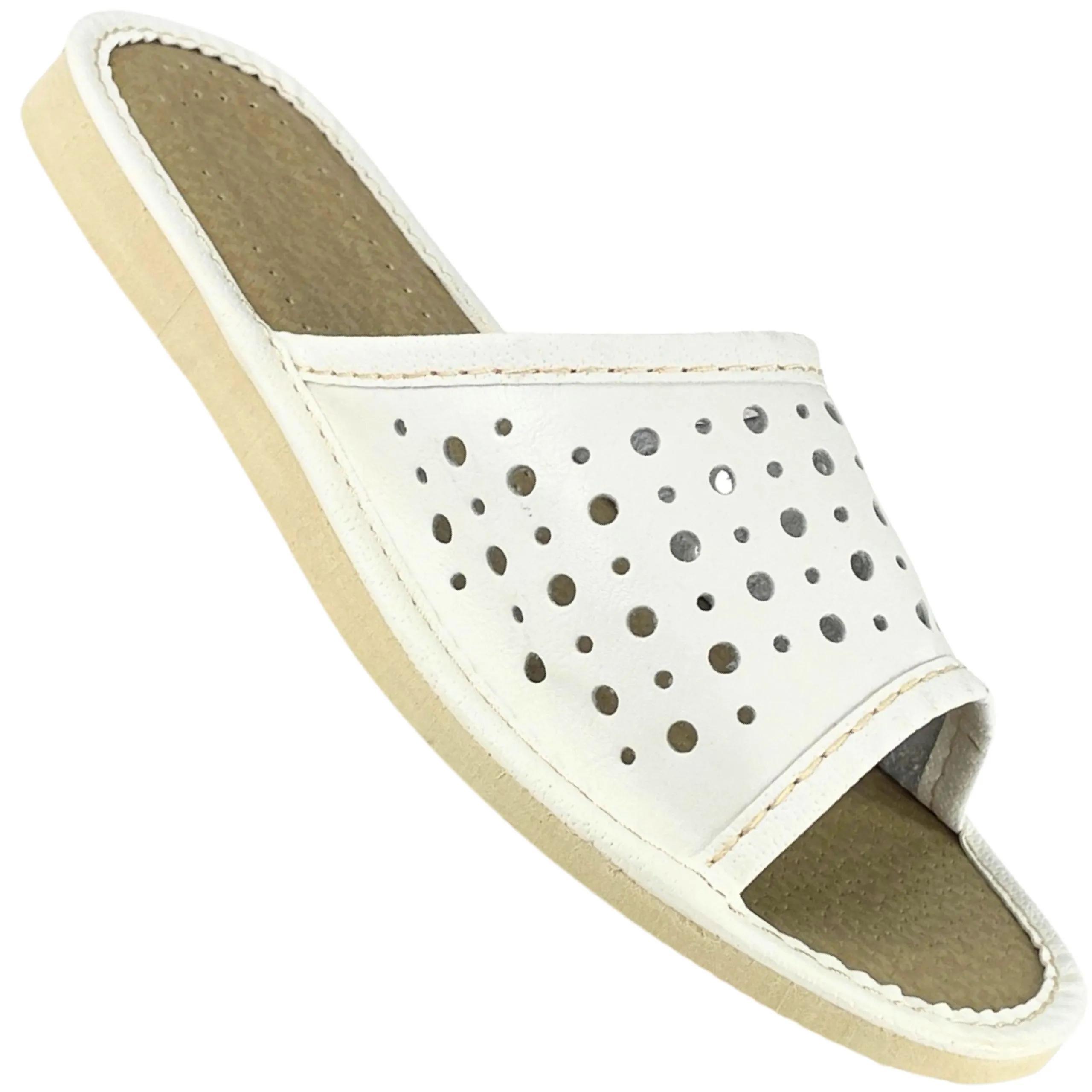 Image of White Slippers, Ladies' Laces, Ladies' Home Slippers, Lace Slippers - Number 026