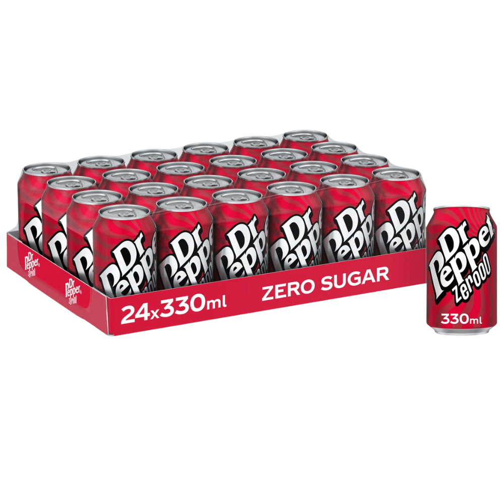 TEMU Dr Pepper 0 Sugar Multipack/pmp Can 330ml - Pack Of 24