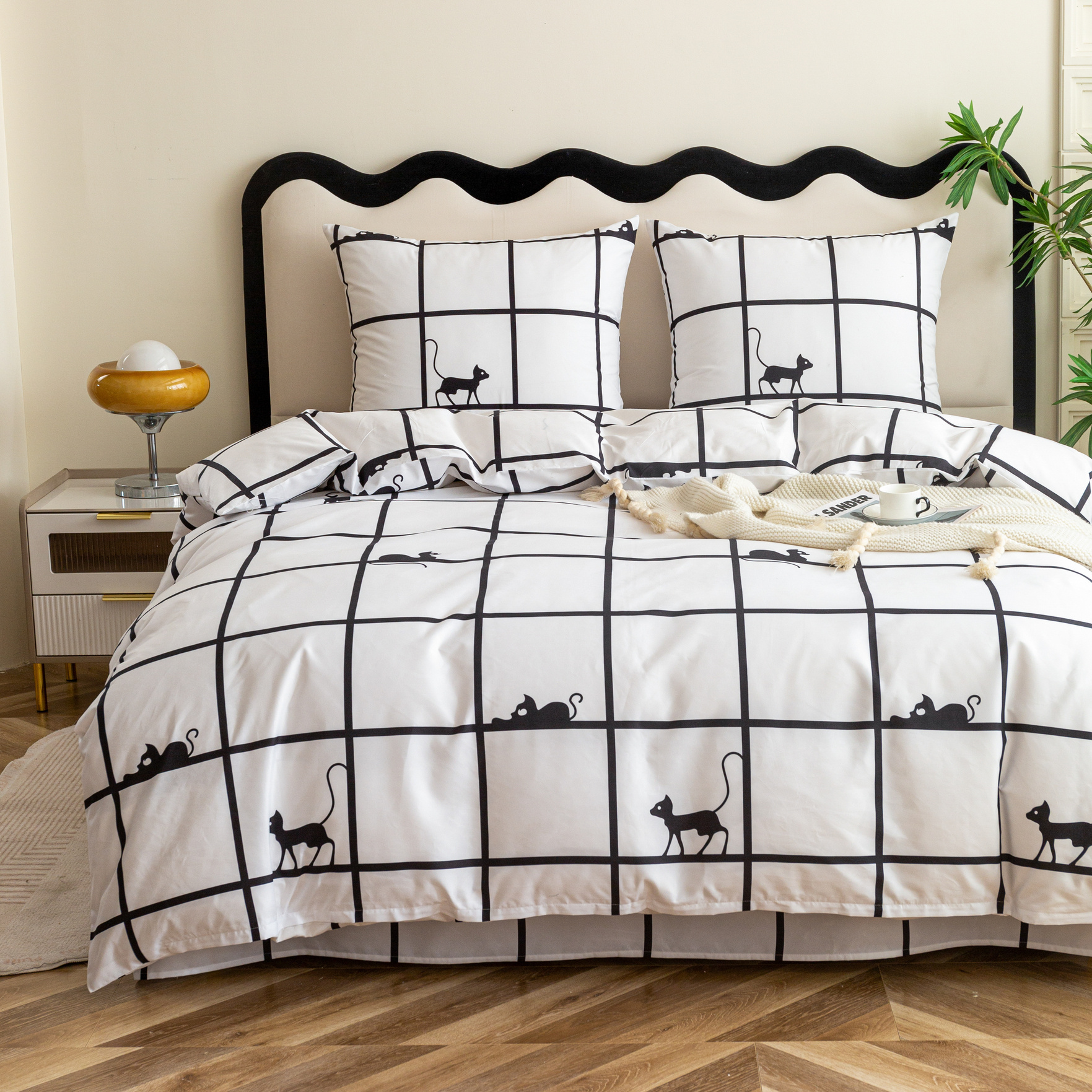 TEMU Stilvolles Bettwäsche-Set in trendiger Farbe, um Ihr Schlafzimmer zu verwandeln! Enthält: 1 Bettbezug + 2 Kissenbezüge (ohne Füllung). Weicher,