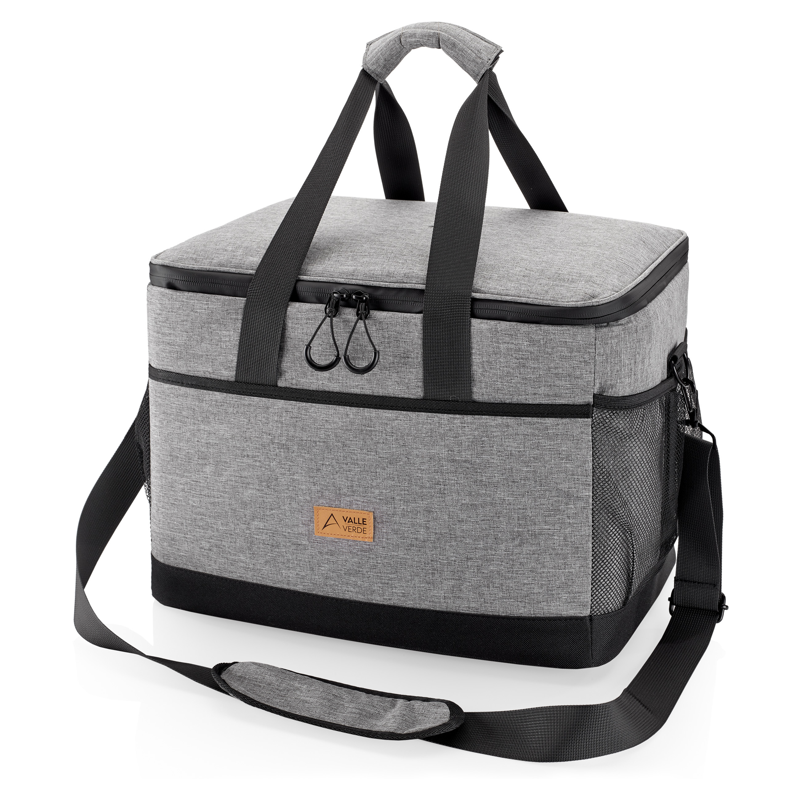Image of Verde Cooler Bag Insulated Thermal Tote Picnic Cooler Box - 4-layer Fabric, Leakproof & Insulated, Space- & Foldable, 2-way Zipper, Padded Handle - 15l, 20l, 30l - Gray, Blue, Black, Lime Green