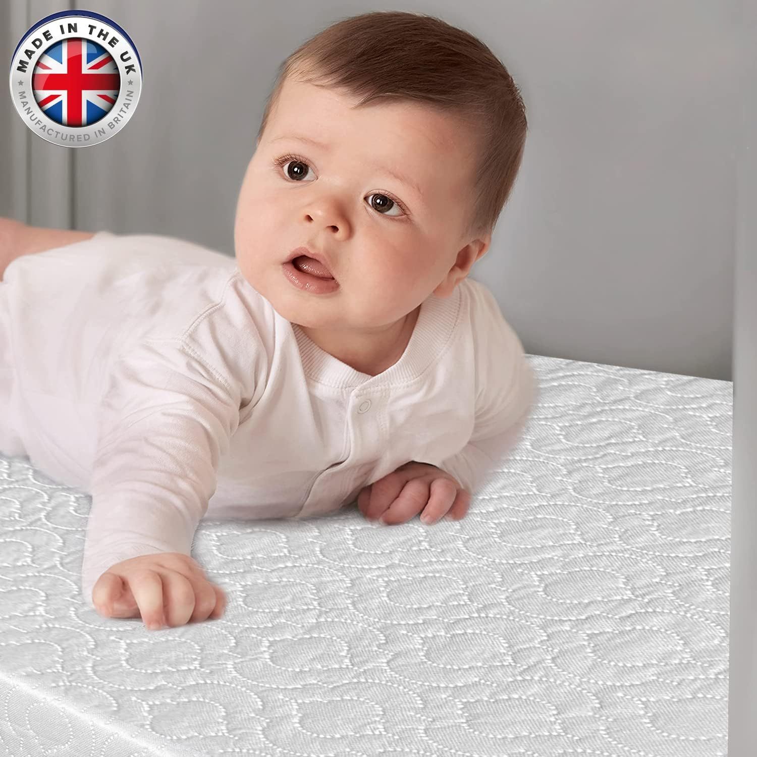 Cotbed Mattress 120 x 60 x 10 cm, Breathable & Zipped Cover