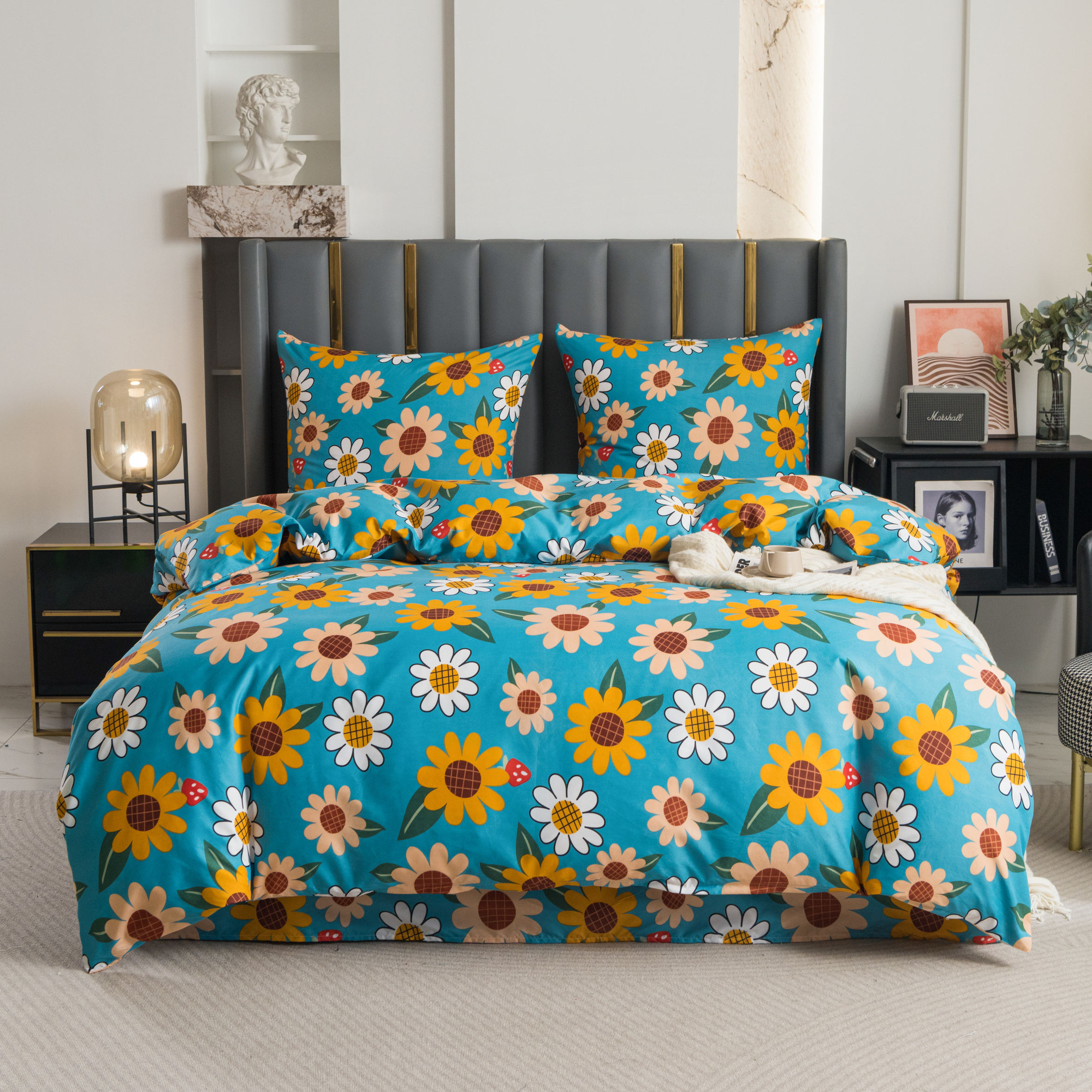 TEMU Ensemble de literie élégant dans une couleur tendance qui va révolutionner votre chambre ! : 1 housse de couette + 2 taies d'oreiller (