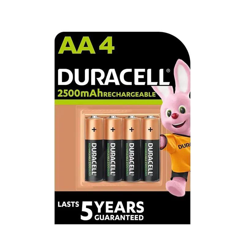 TEMU Duracell Rechargeable Aa Batteries 2500mah Nimh Pre-charged, Pack Of 4 Battery For Everyday Devices