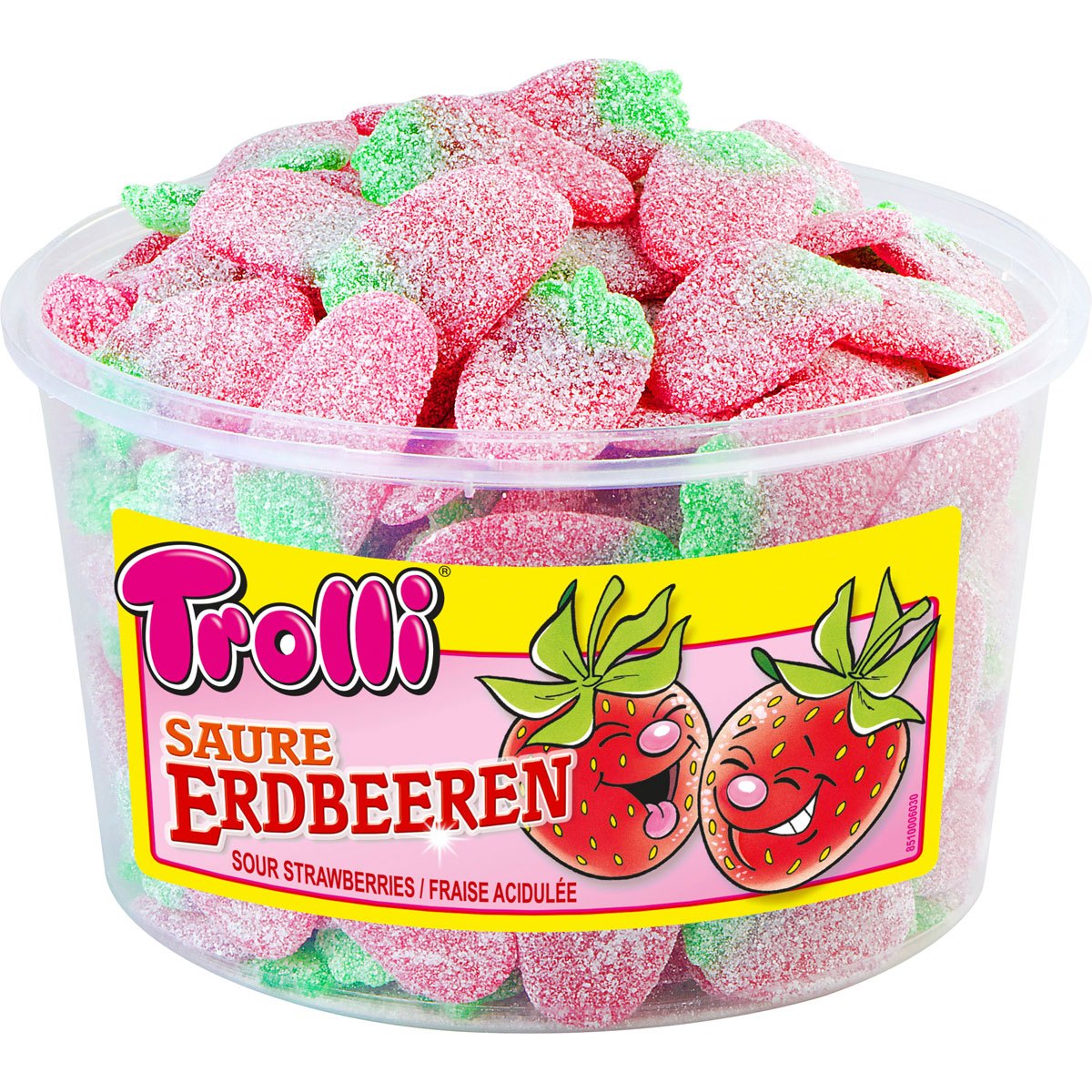 Trolli Sour Strawberries Sour Sugar-coated Strawberry Fruit Gummies 1200g