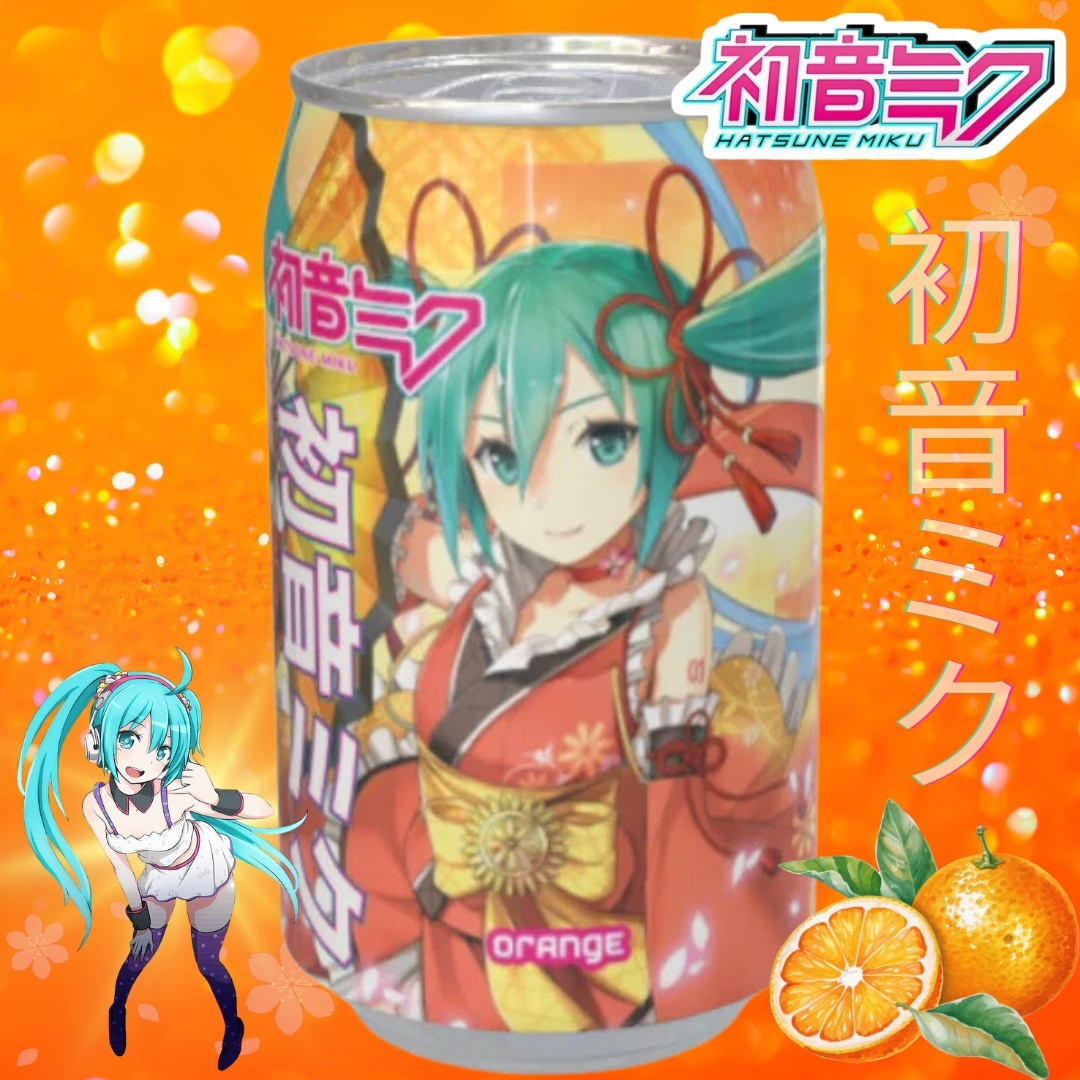 E-shop KAWAJI - HATSUNE MIKU - ORANGE - Orangen Limonade - Sammeldose – Anime Fan Merch Getränk 330 ml