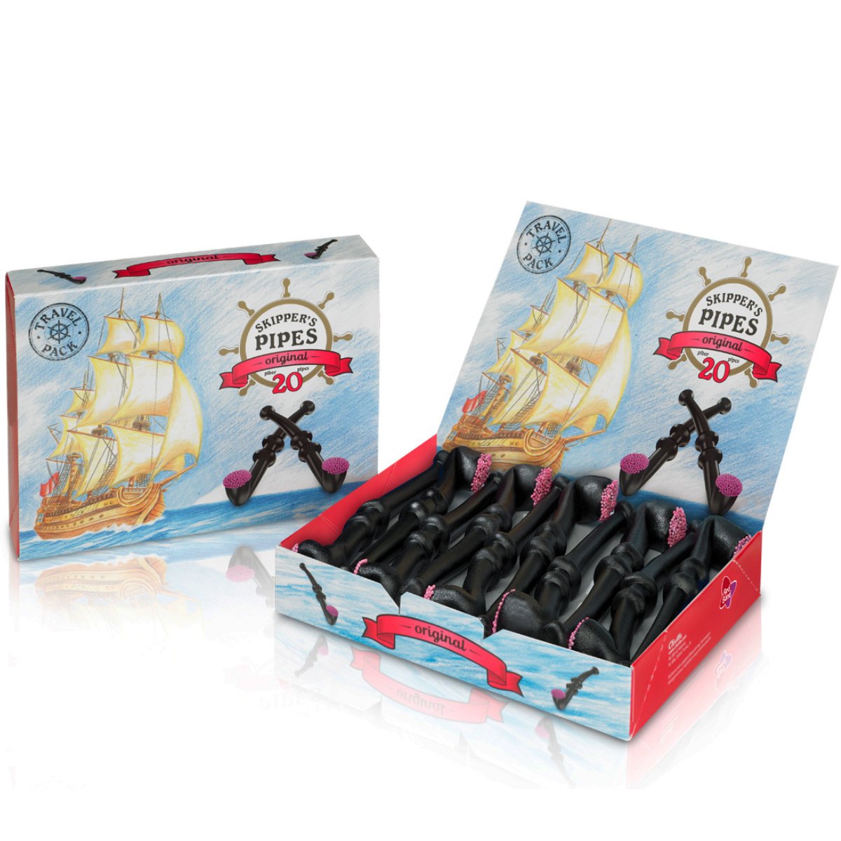 Red Band Skippers Pipes Classic Licorice Pipes 20pcs 340g