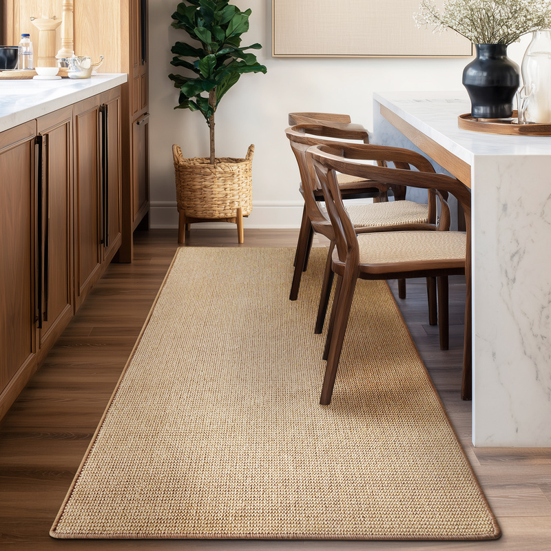 E-shop FLOORDIREKT Sisal-Teppich Pearl - robuster Teppich und Läufer in Naturfarbe mit gekettelter Umrandung - in zahlreichen Größen verfügbar
