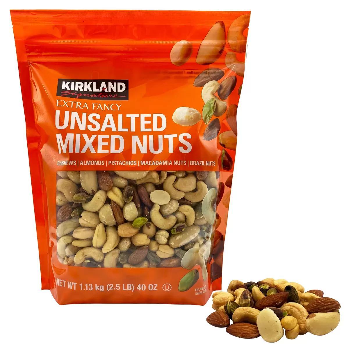 TEMU Kirkland Signature Unsalted Mixed Nuts Bag Pack Of 1.13kg