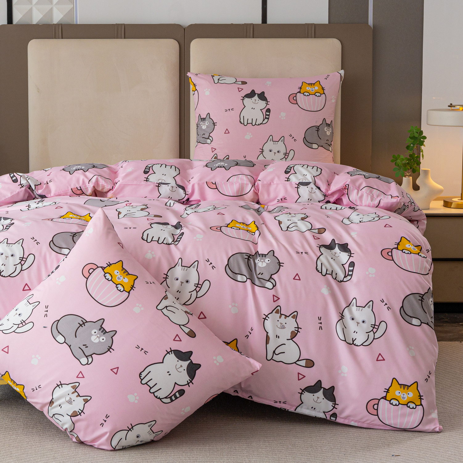 TEMU ¡Un conjunto de ropa de cama elegante en un color de moda que cambiará tu dormitorio! El conjunto : una de edredón + fundas de almohada (sin