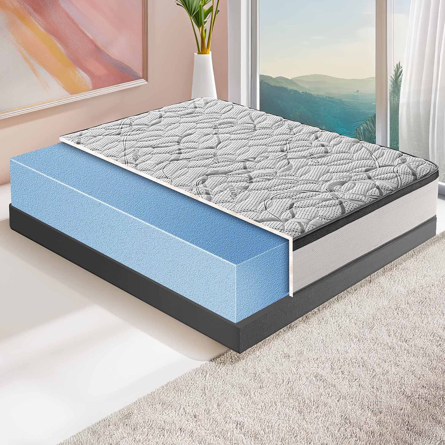  memory foam mattress high density   100 orthopedic   relaxing carbon fiber cover