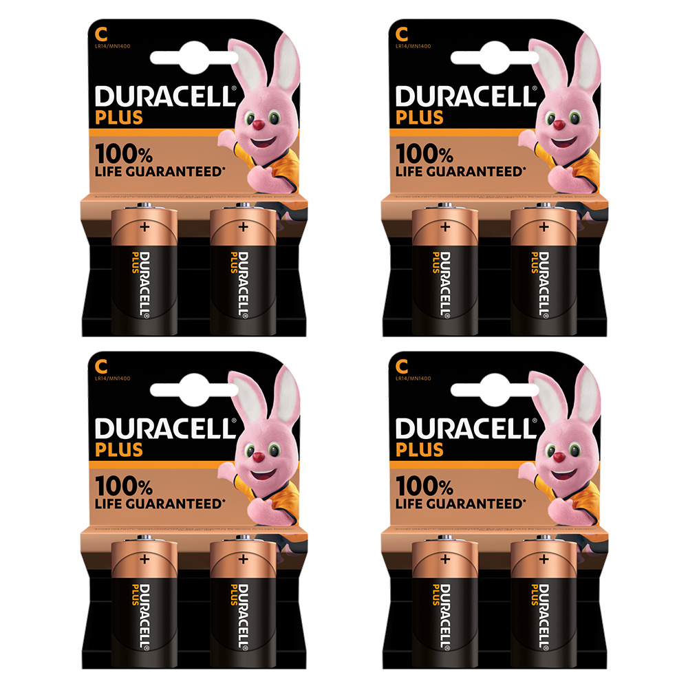 TEMU 8-pack Duracell Alkaline Plus C Stilo Long-lasting Batteries