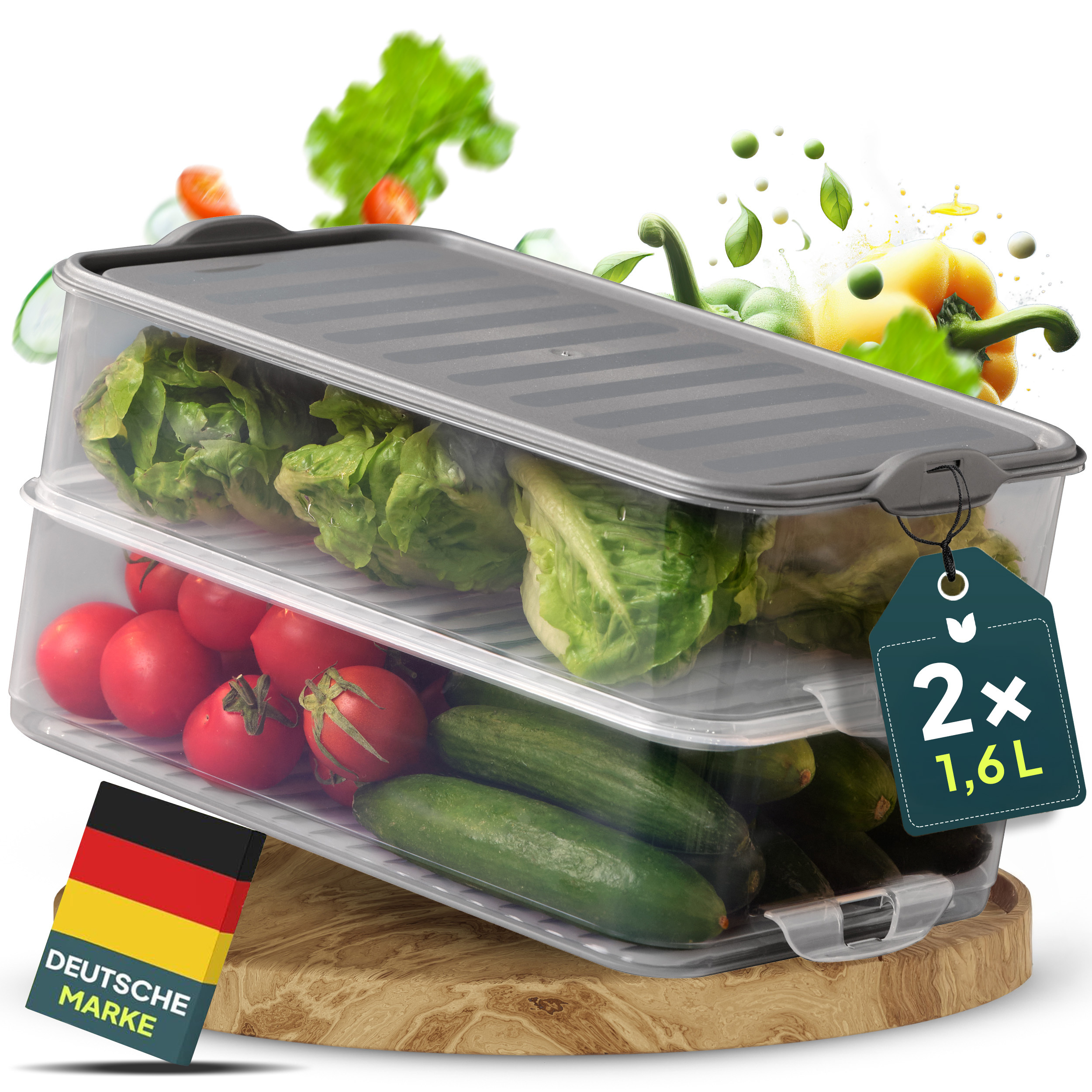 TEMU Meat Cutting Boxes For Refrigerator, Sausage Storage Refrigerator, Stackable Cutting Box, Refrigerator Organizer, Freshness Containers With Lid,