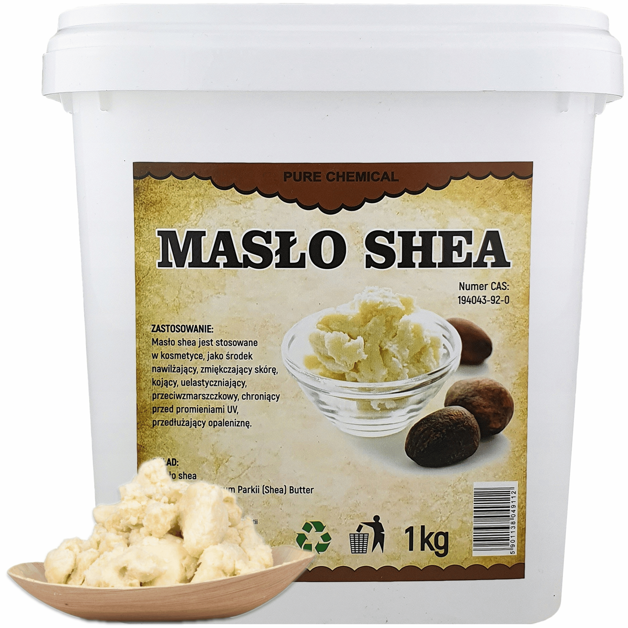 E-shop Shea Butter Unrein 1Kg in einer Schaufel - Natürliche Körper, Gesichts- und Haarpflege Butter, Ideal für trockene Lippen, After-Sun Balsam,