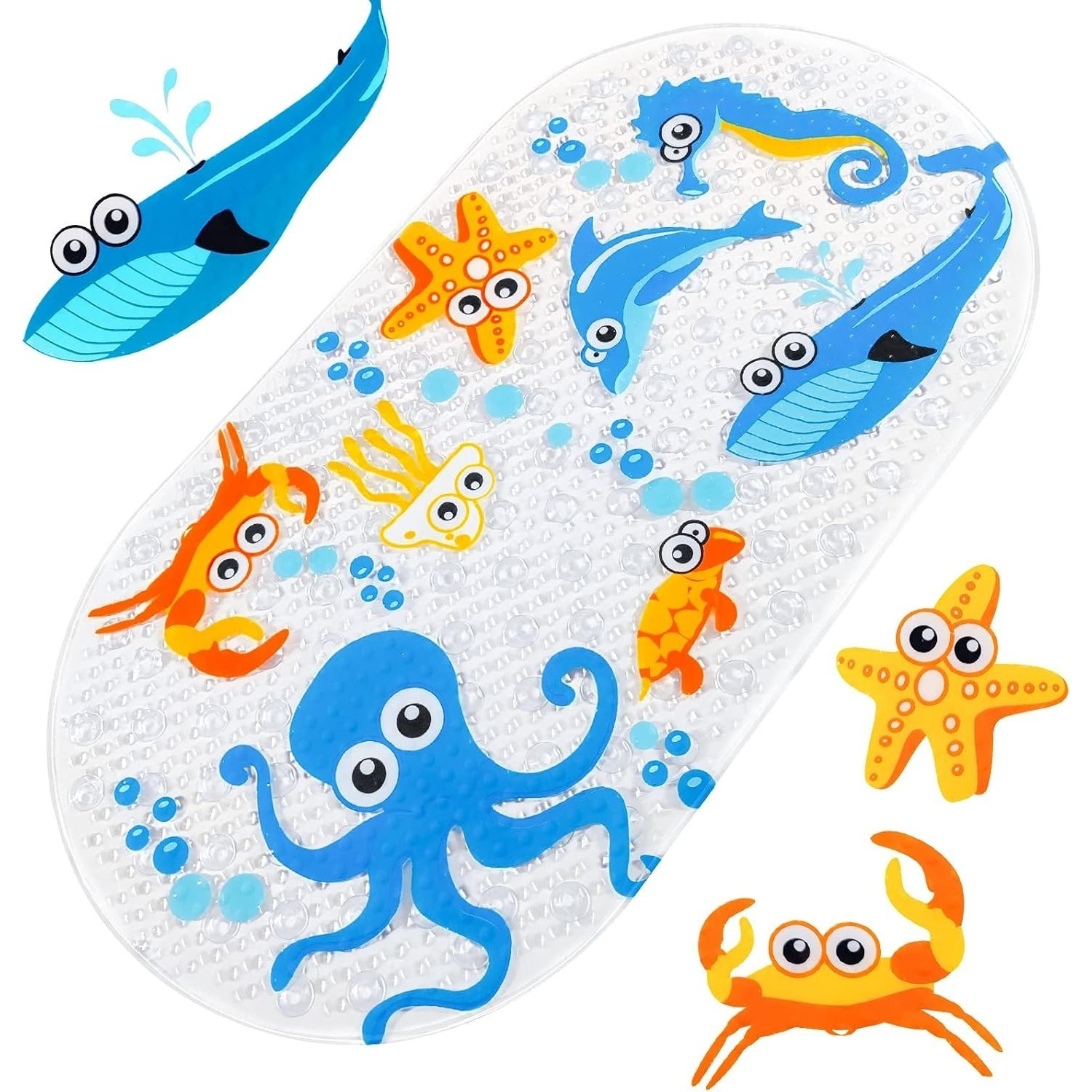 TEMU Bath Mat Non-slip Mat Bath Shower Mat Bath Mat Non-slip Bath Mat 71 X 38 Cm (28 X 15 Inches) (octopus)