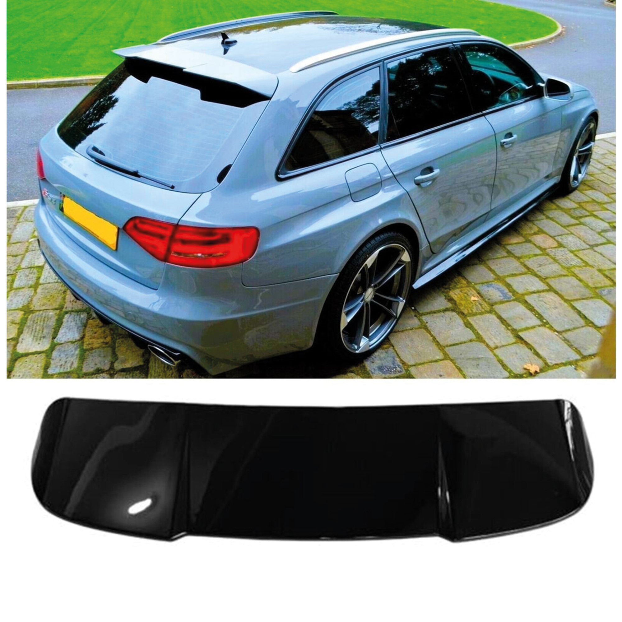 TEMU Trasero para Audi A4 B8 2008-2015 ALLROAD Negro Piano , Plástico ABS, Mejora la Aerodinámica y el Estilo, Mejora Exteriores del Coche | Diseño |