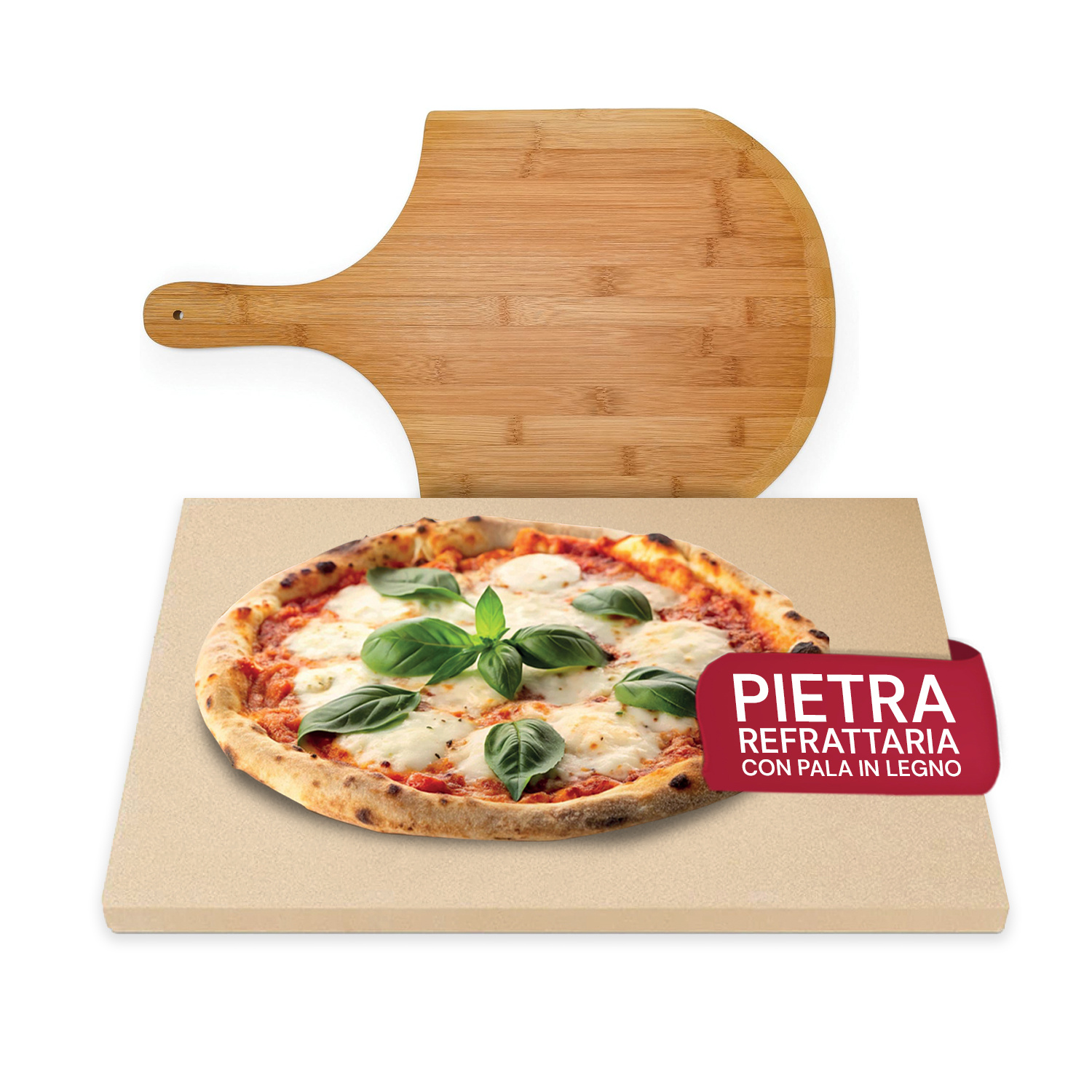 TEMU Refractory Stone And Peel In Bamboo For Crunchy Homemade Pizza
