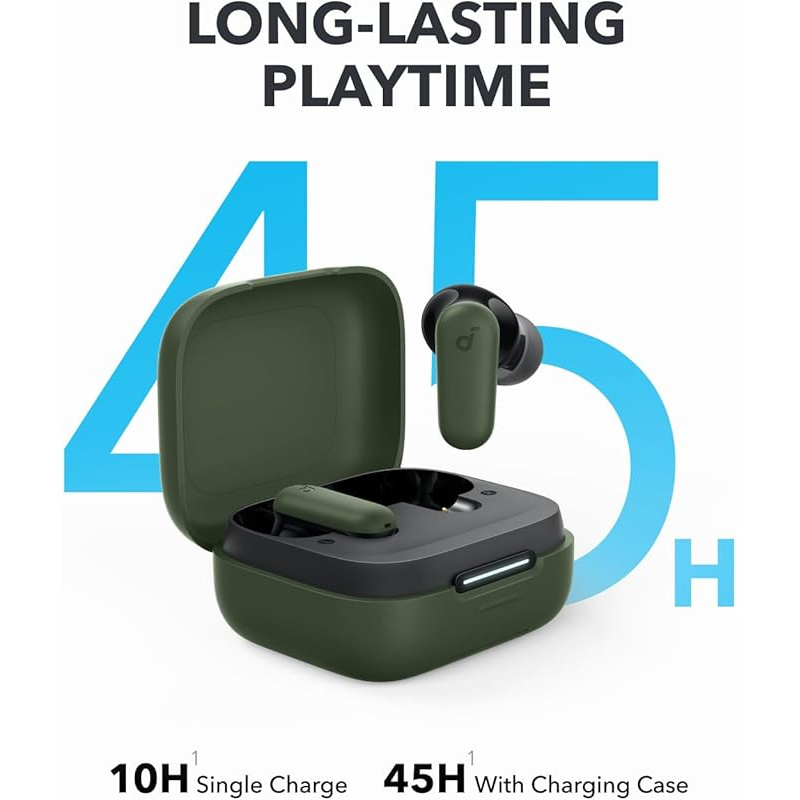 soundcore P30i by Anker Noise Cancelling Earbuds, Strong and Smart Noise Cancelling, Powerful Bass, 45H Playtime, 2-in-1 Case and Phone Stand, IP54, Wireless Earbuds, Bluetooth 5.4 (black)