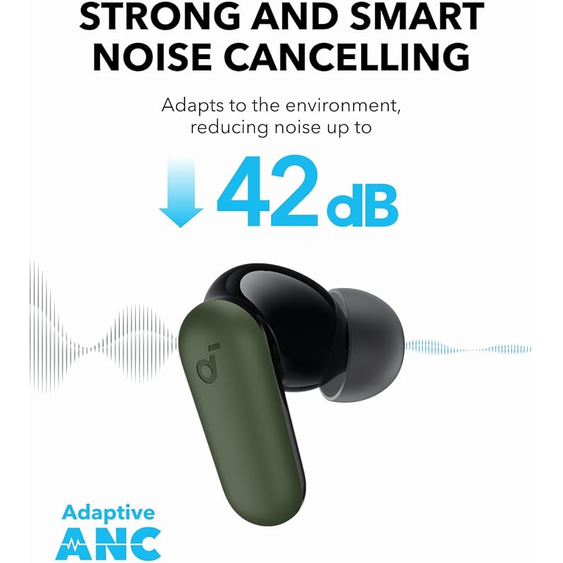 soundcore P30i by Anker Noise Cancelling Earbuds, Strong and Smart Noise Cancelling, Powerful Bass, 45H Playtime, 2-in-1 Case and Phone Stand, IP54, Wireless Earbuds, Bluetooth 5.4 (black)