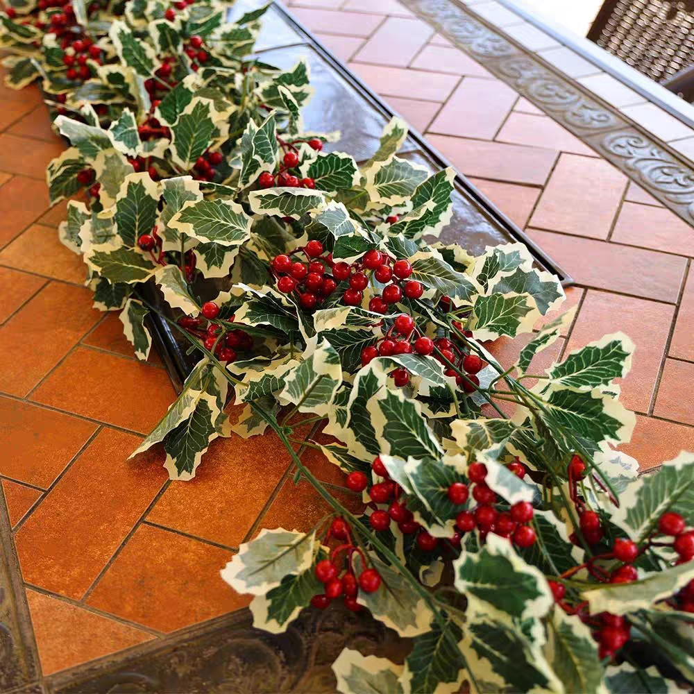 TEMU 2pcs Christmas Wreath Garland Decorations For Stair Tree Fireplace Door Gift