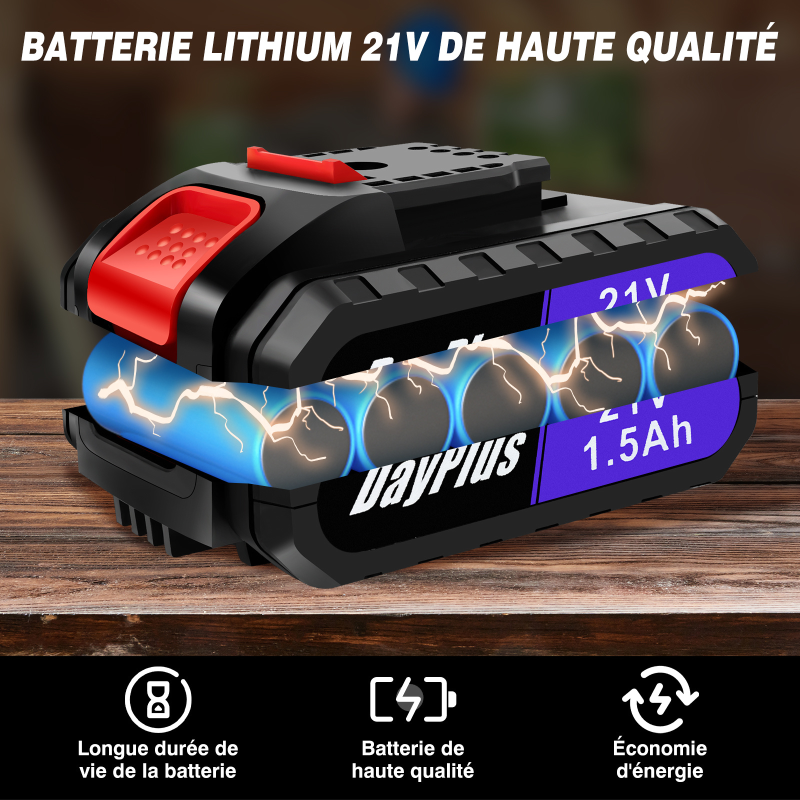 Perceuse Visseuse Sans Fil 21V, Visseuse Devisseuse Sans Fil, 45Nm Perceuse Électrique pour la Bricolage, 25+1 Réglages de Couple, 29 Accessoires, 2 Vitesses, LED, Mandrin Sans clé 10 mm, avec Batterie et Coffret de Transport